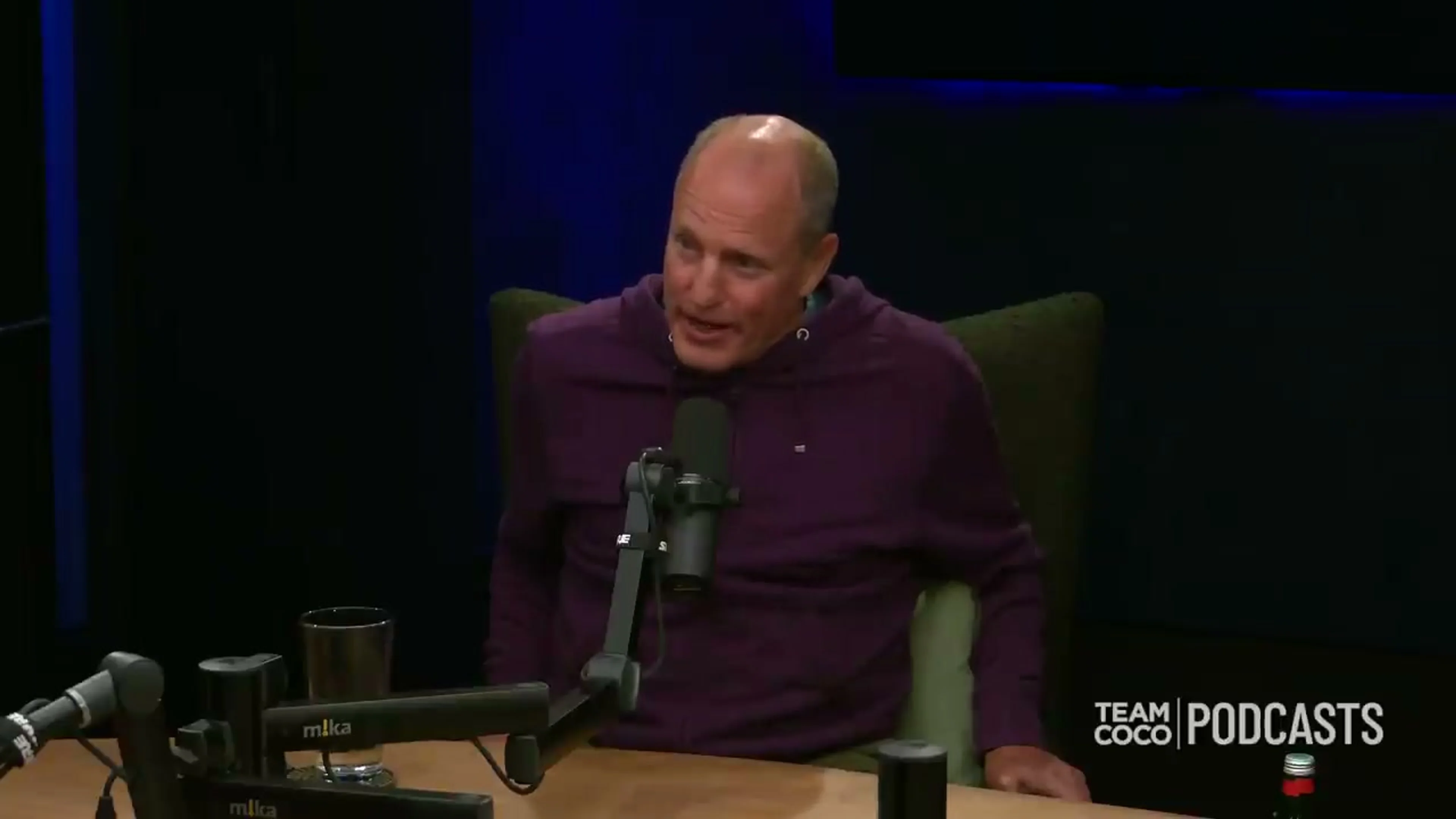 Woody Harrelson speaks during a discussion about McConaughey’s preparation for acting.
