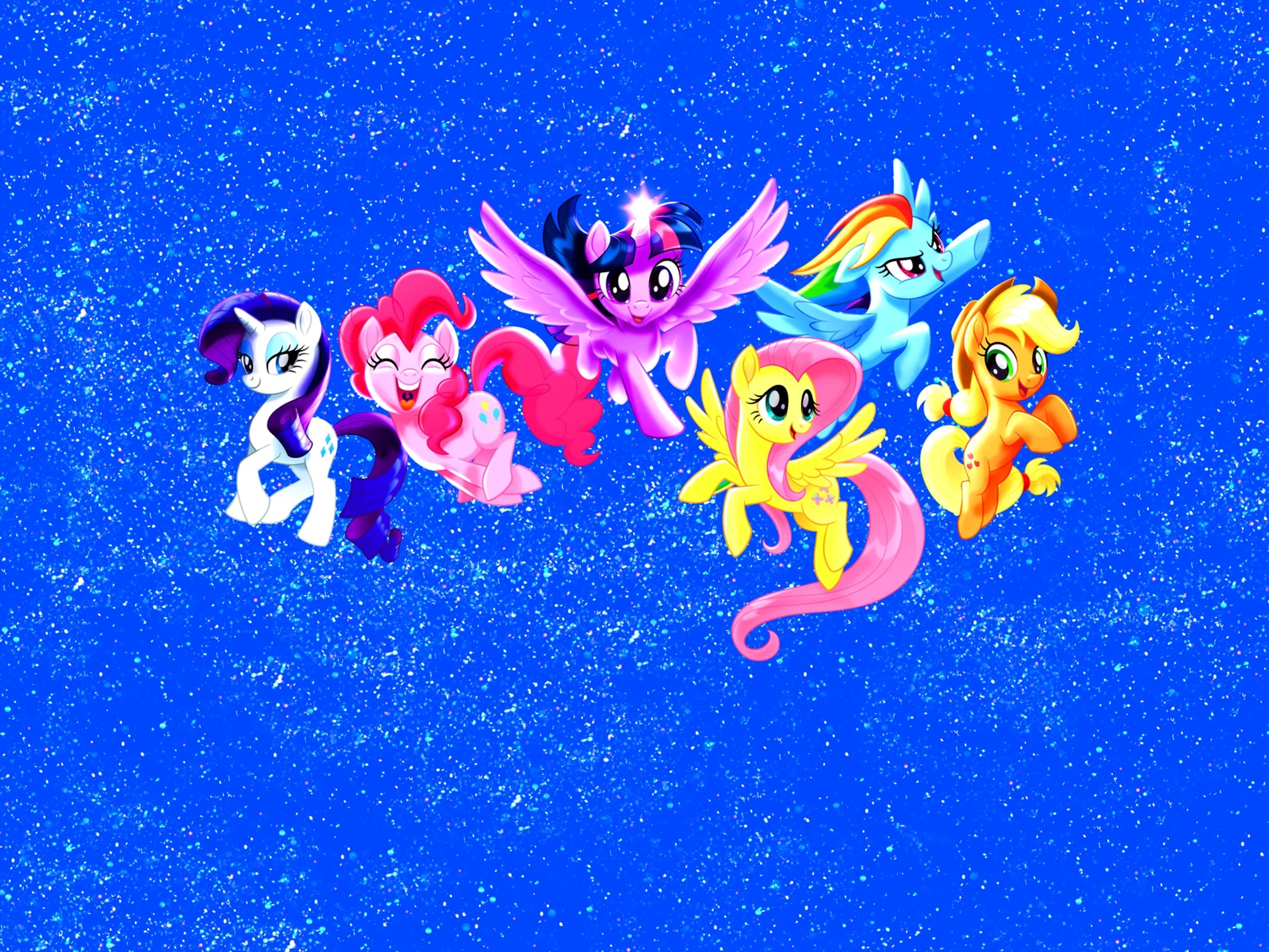 The Mane Six in promotional artwork for the 2017 movie.