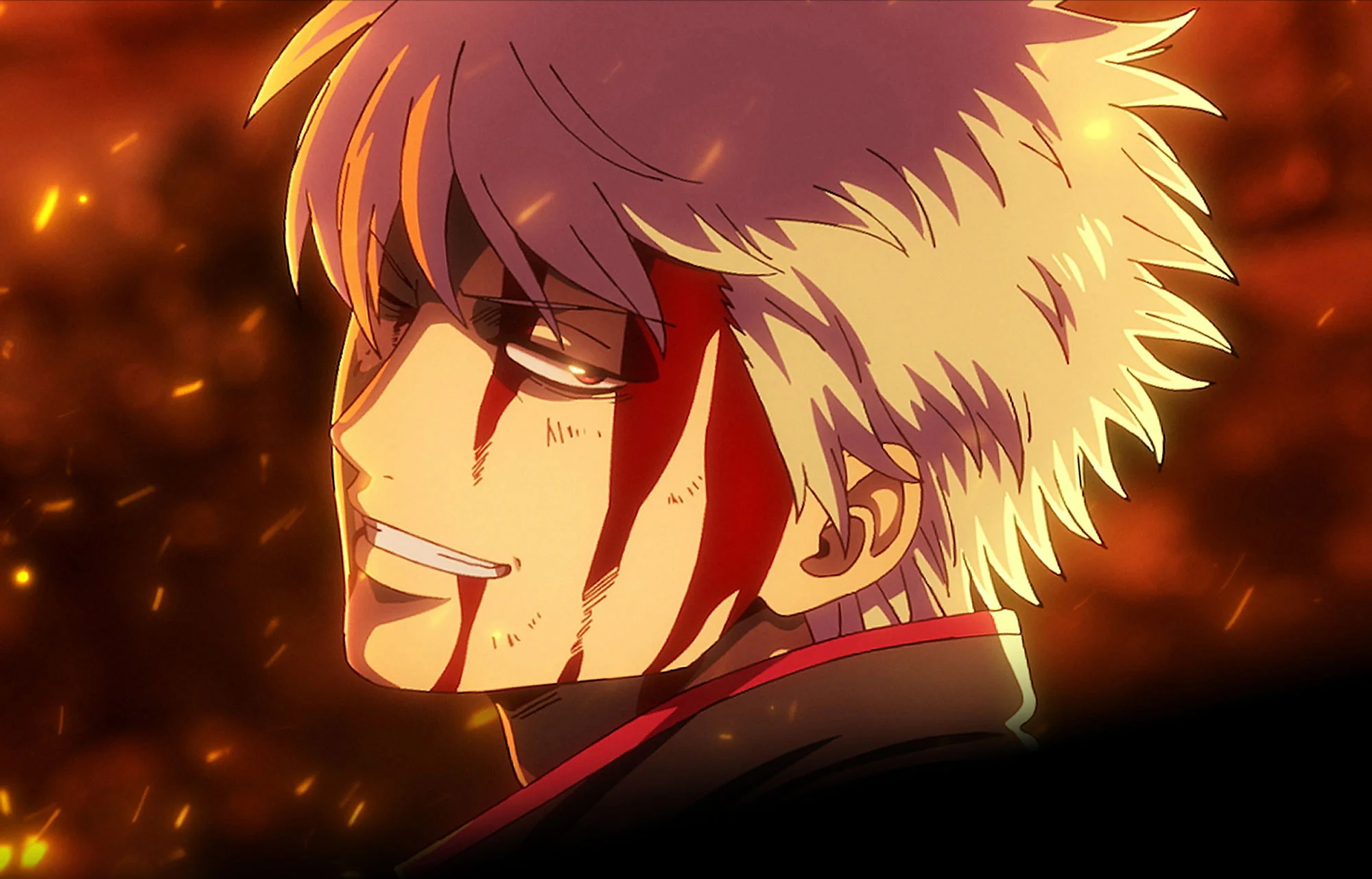 Gintoki looks battered but determined in a bright official still from Gintama: Yoshiwara in Flames.