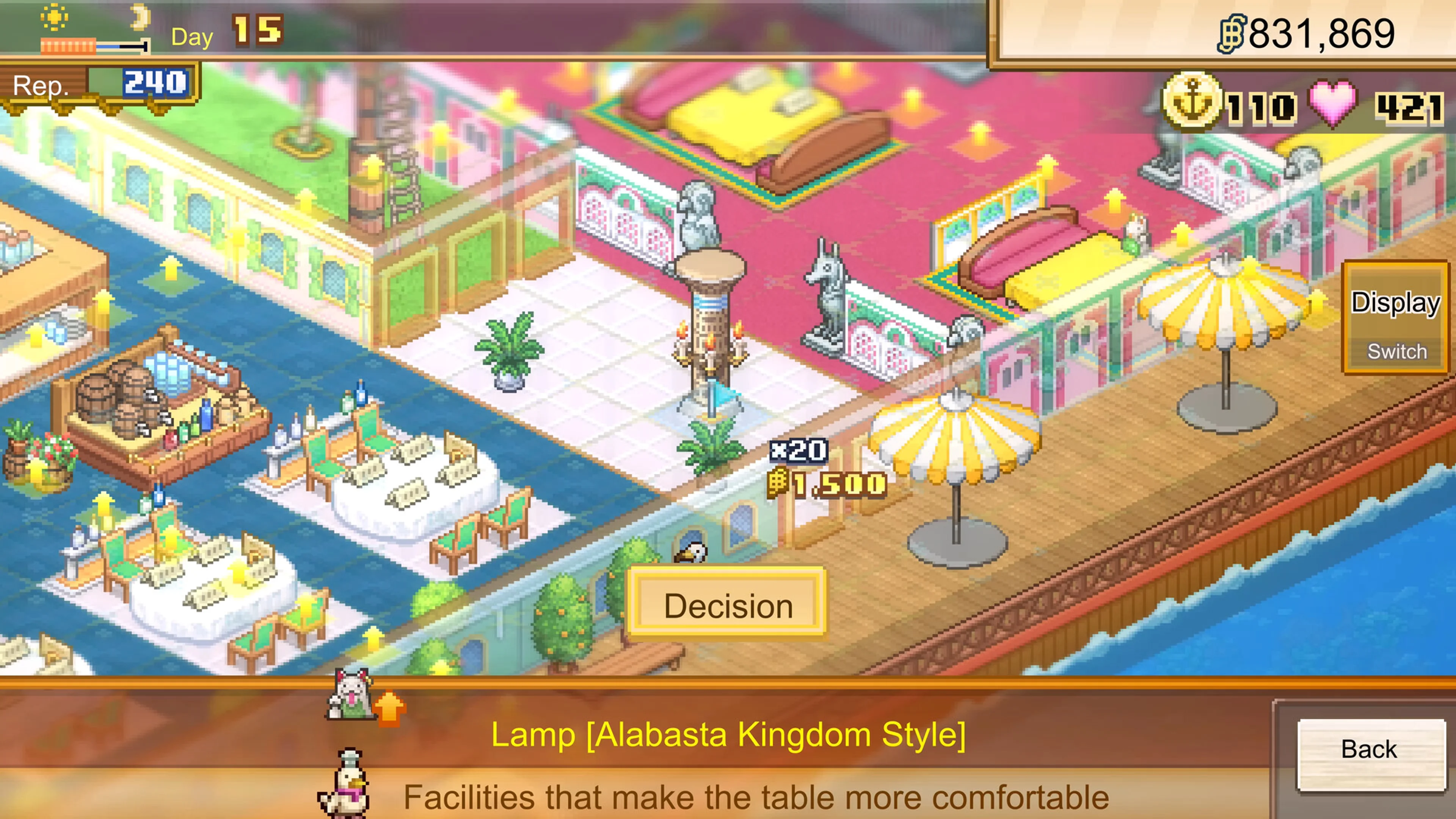 A Steam screenshot shows the pixel-art restaurant management interface in ONE PIECE: Grand Gourmet.