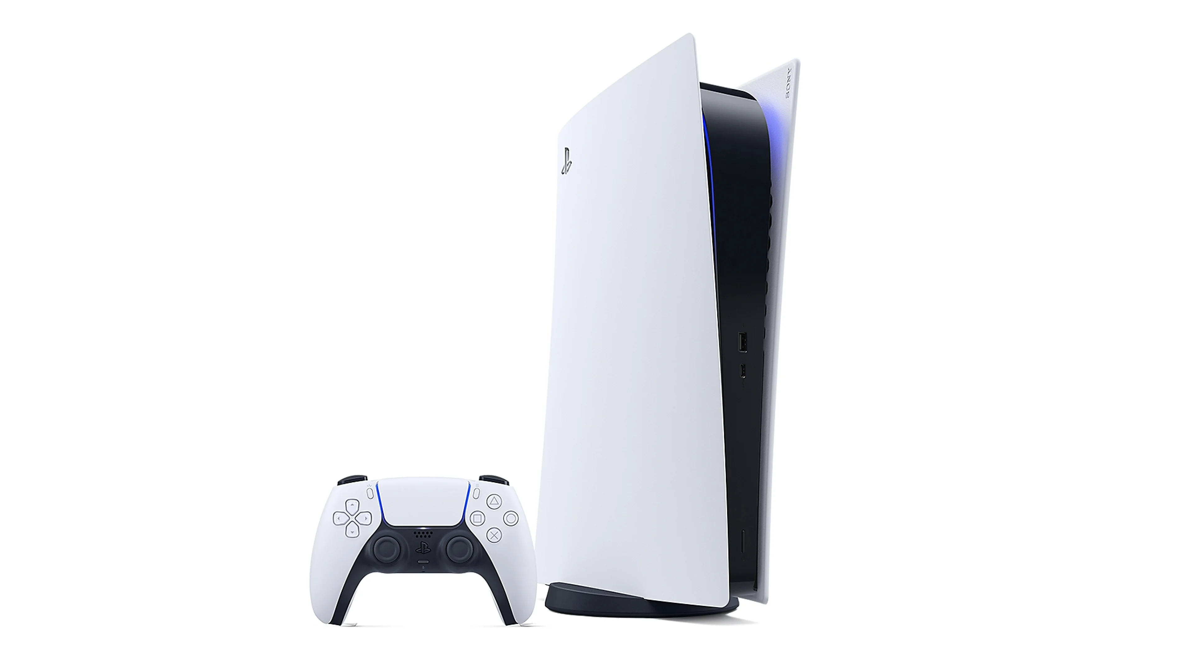 A PlayStation 5 console and DualSense controller represent the hardware connected to PlayStation software licenses.