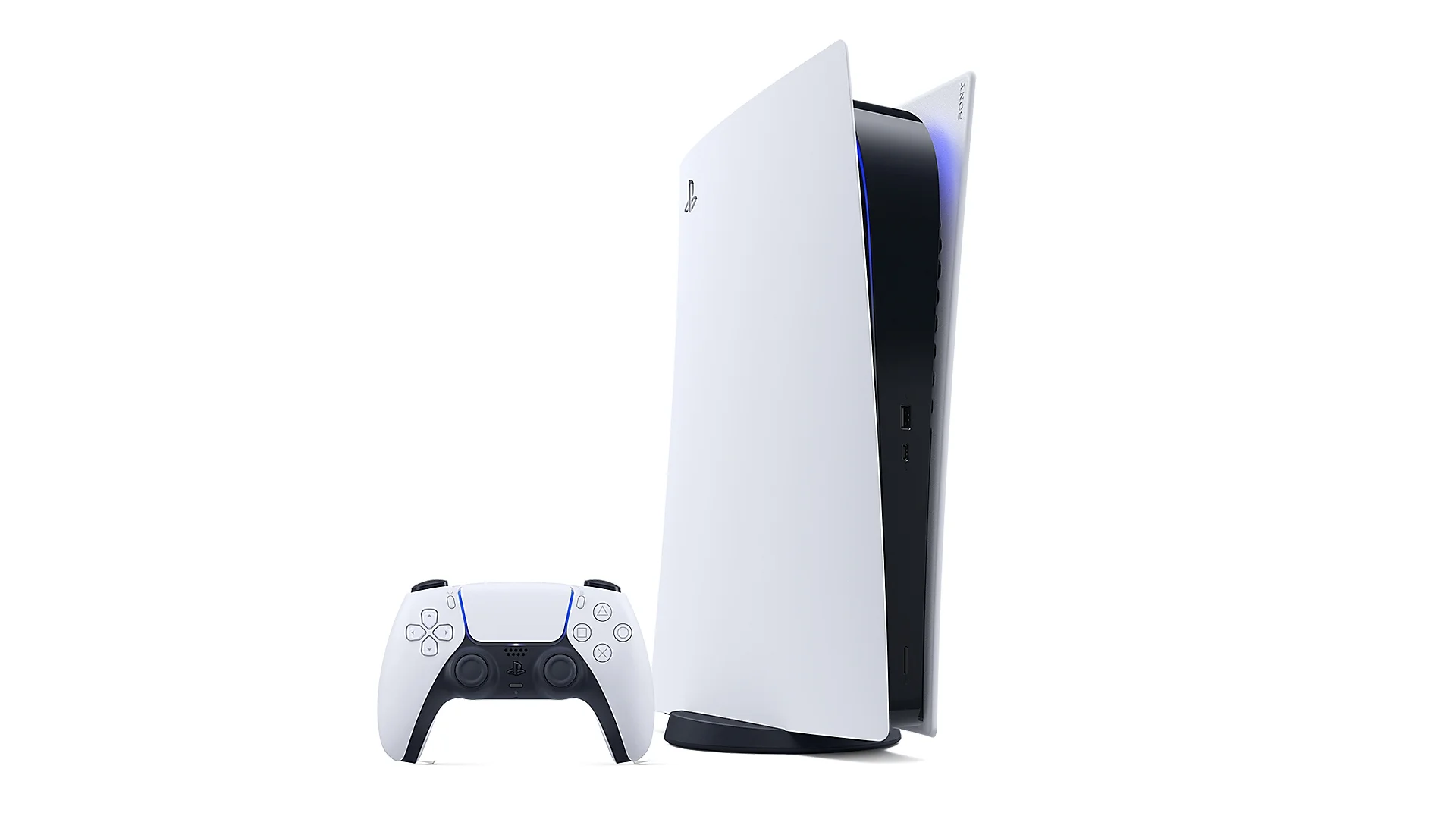 A PlayStation 5 console and DualSense controller represent the hardware connected to PlayStation software licenses.