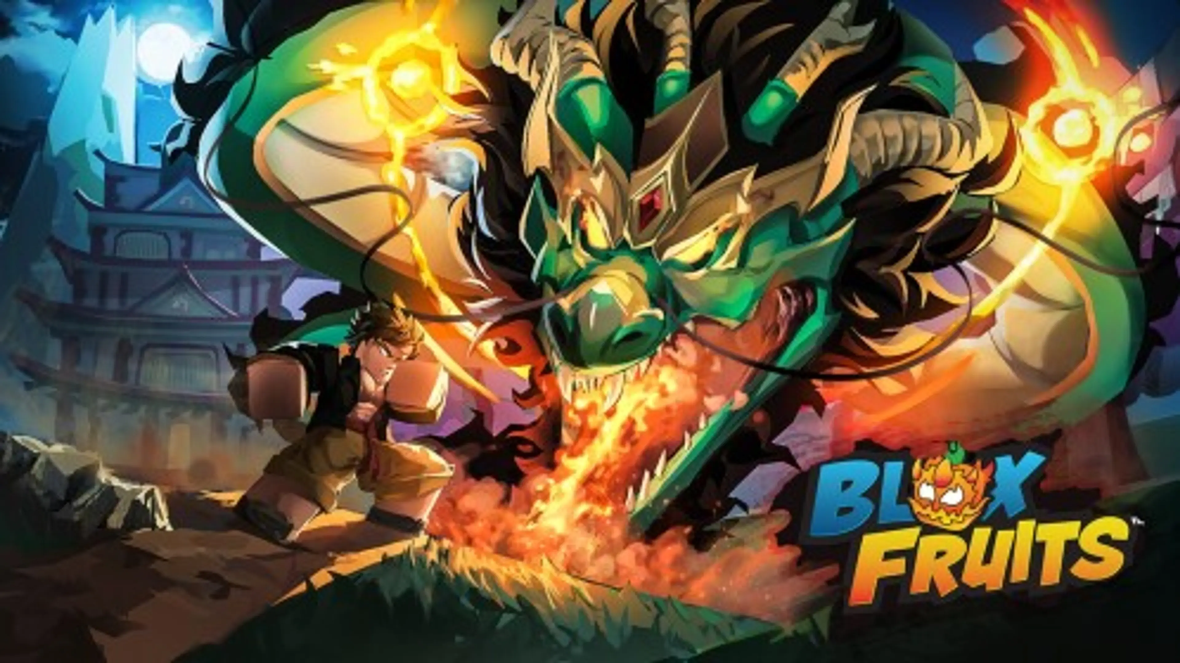 Official Blox Fruits artwork from Roblox showing the game's anime-inspired action RPG style.