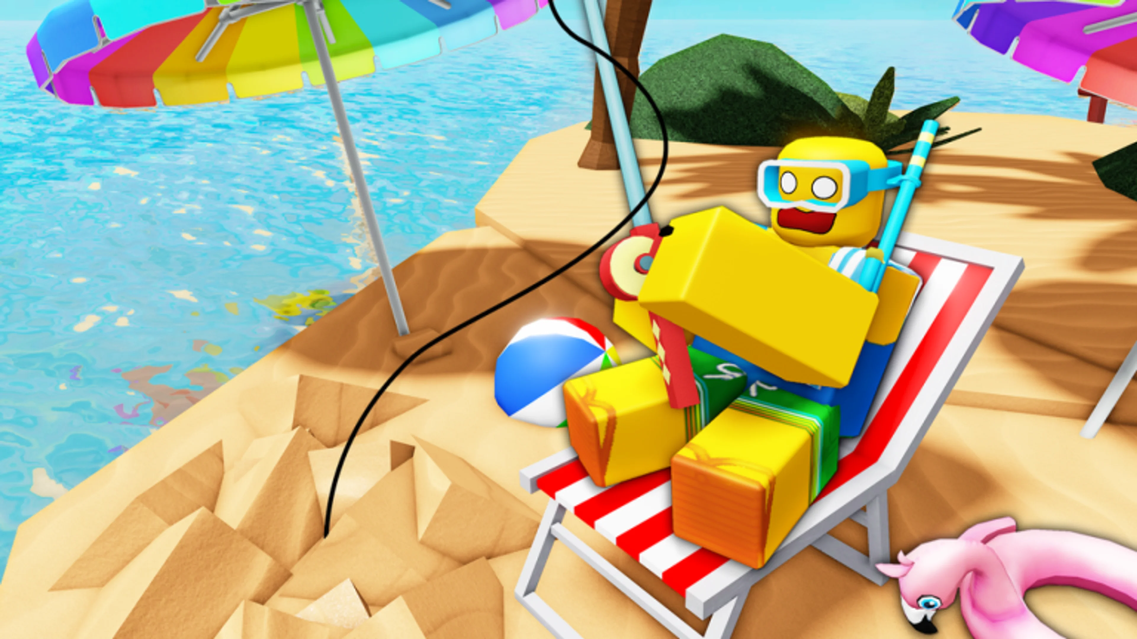 A Fisch player fishing from a beach chair