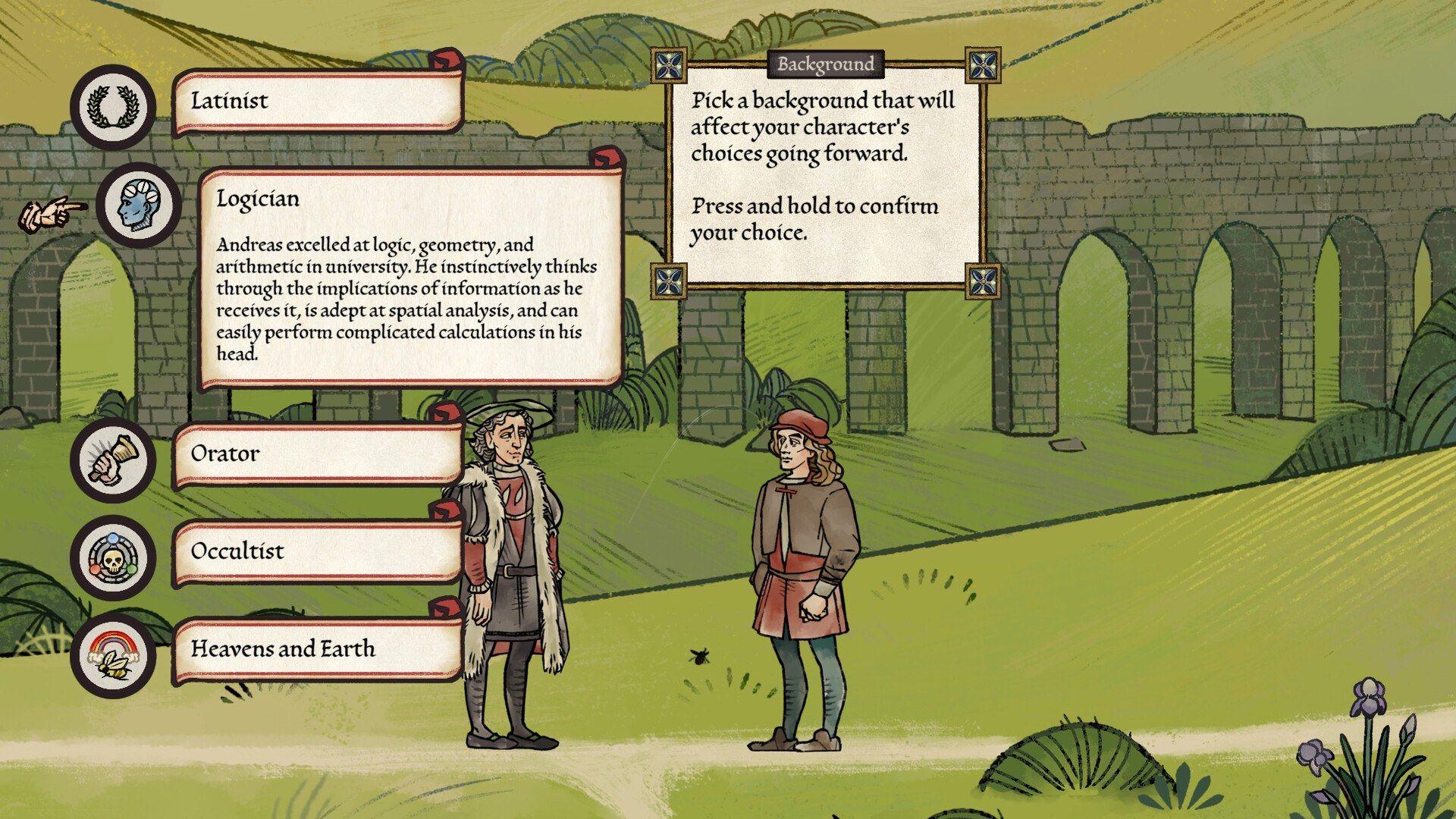 Andreas chooses between academic backgrounds in the town.