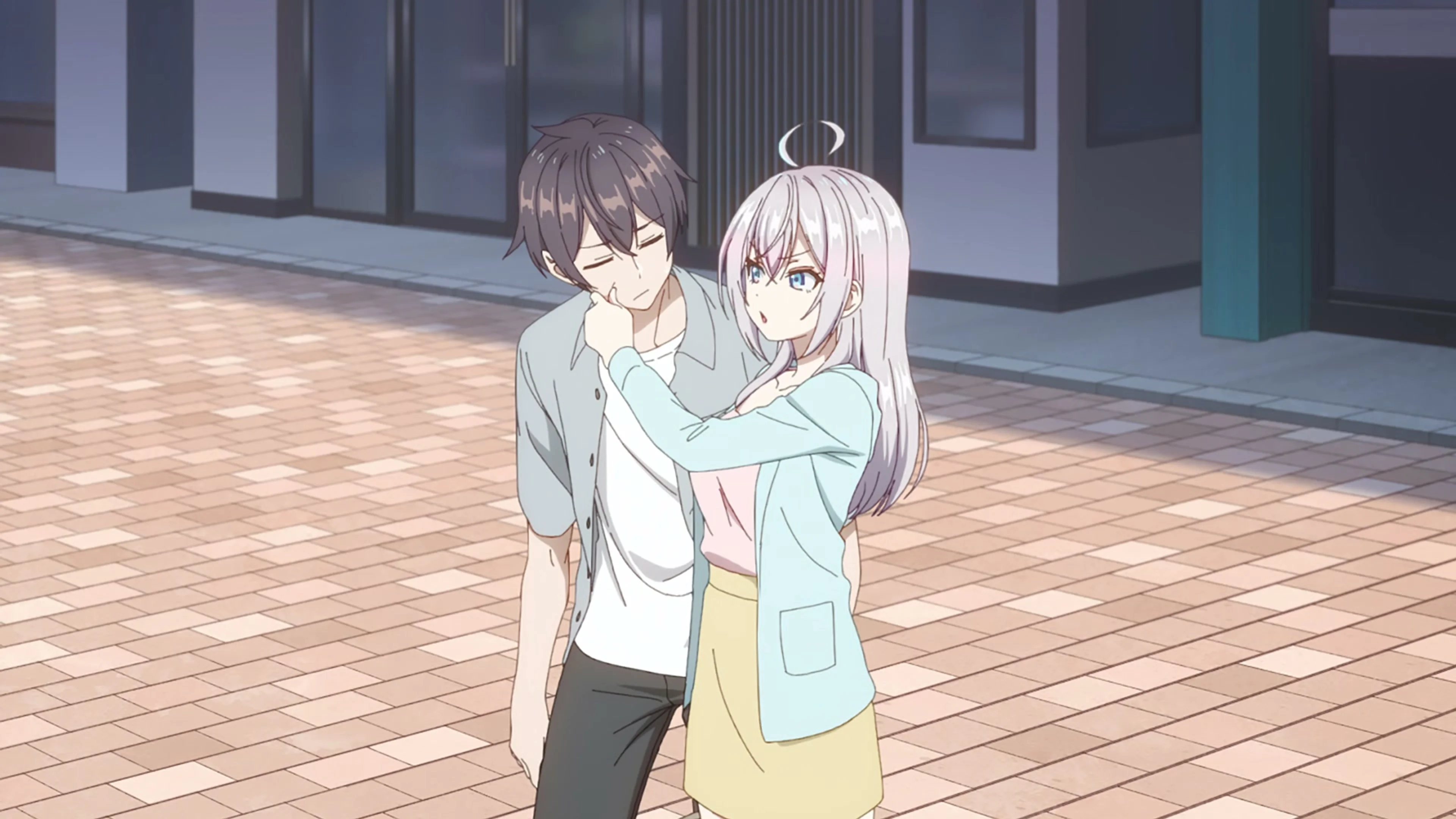 Alya holds Masachika’s arm as they walk together in the Roshidere Season 2 teaser.