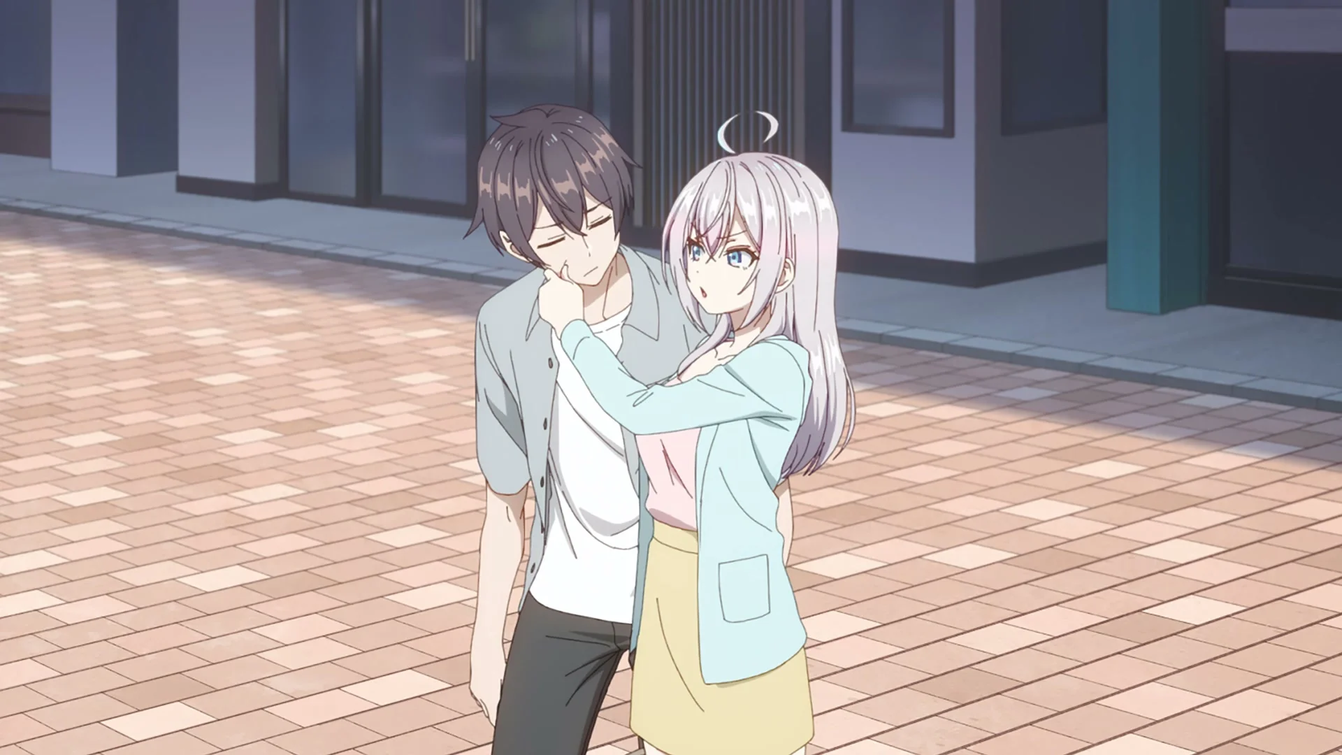 Alya holds Masachika’s arm as they walk together in the Roshidere Season 2 teaser.