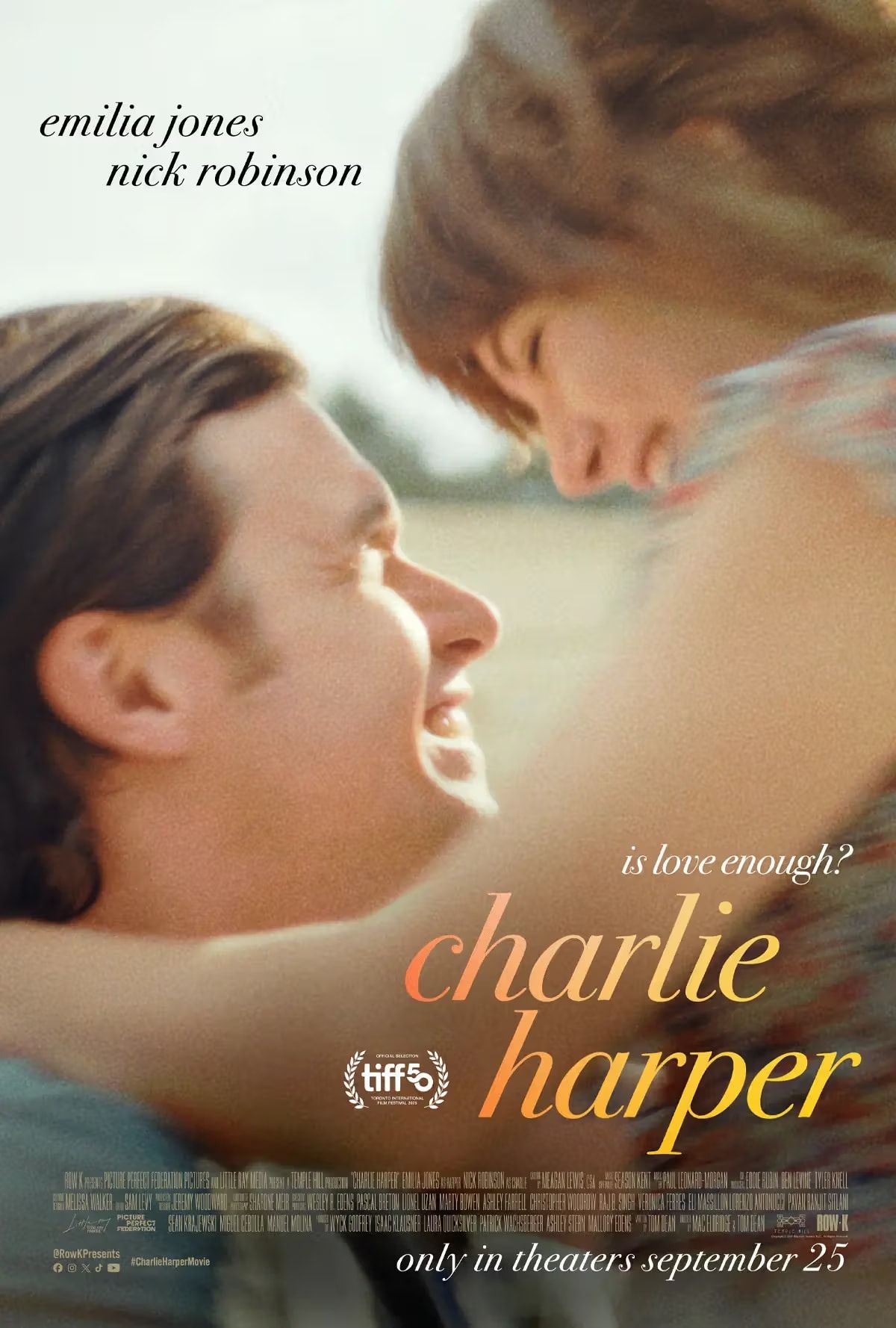 Official Charlie Harper poster features Emilia Jones and Nick Robinson as the couple.