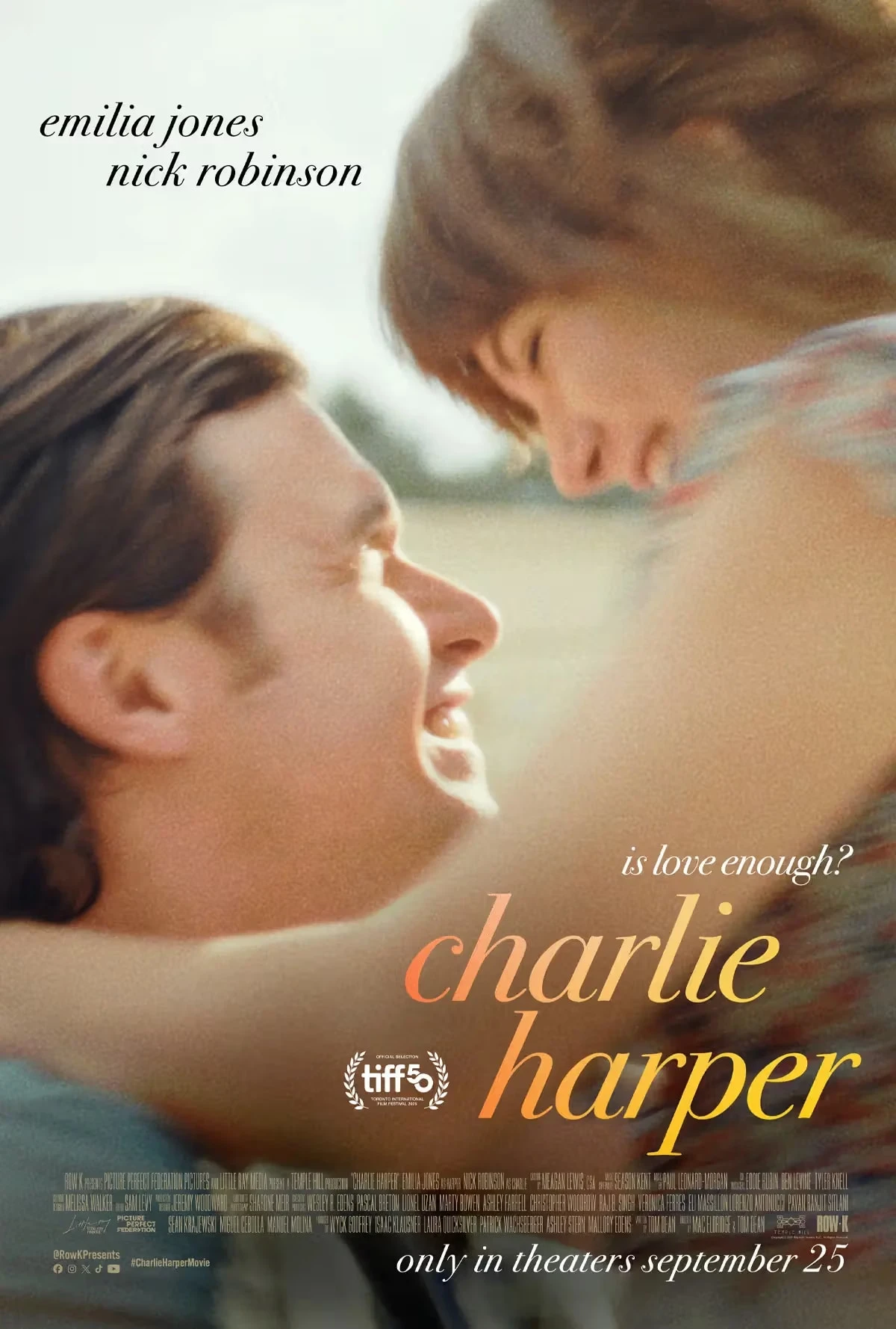 Official Charlie Harper poster features Emilia Jones and Nick Robinson as the couple.