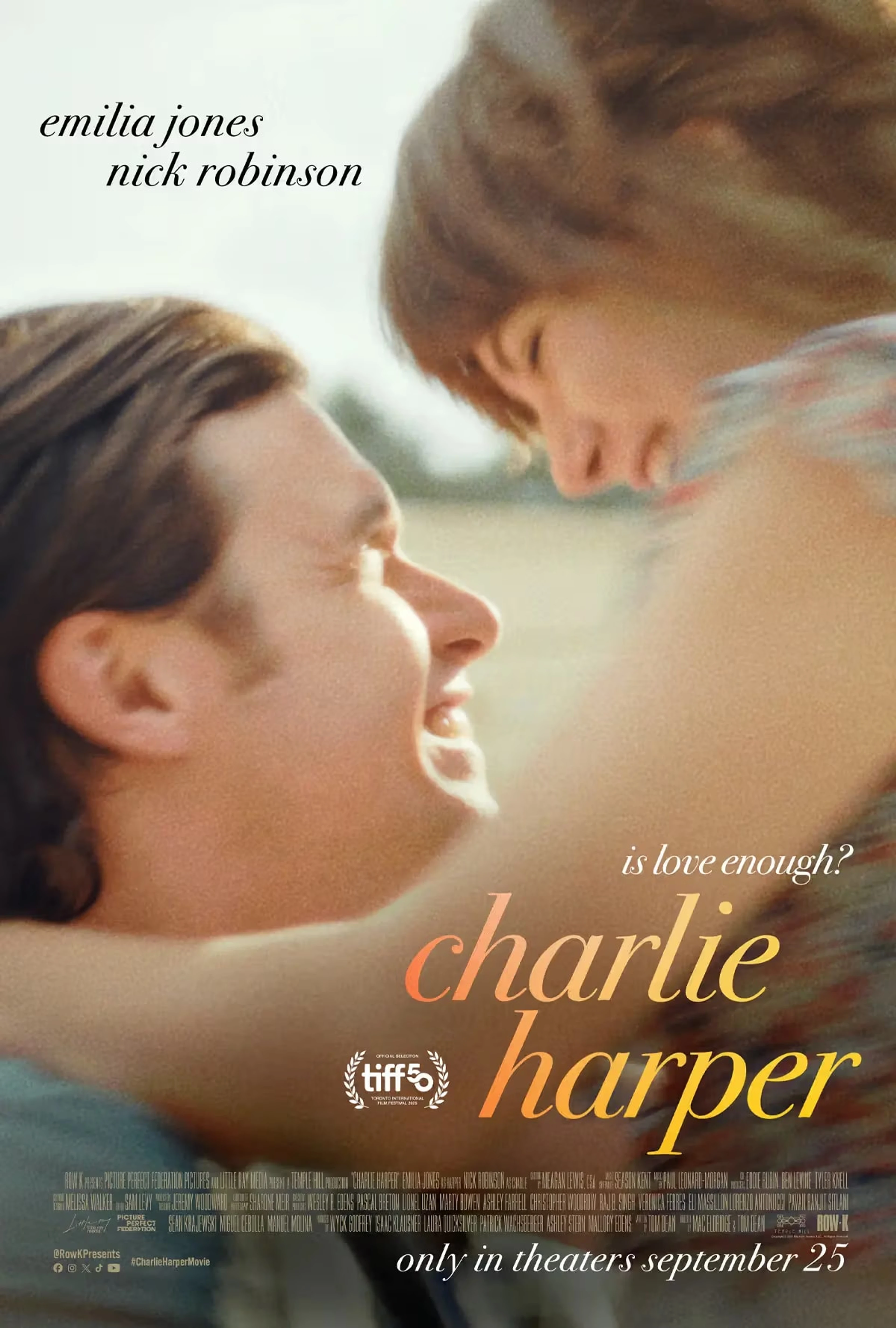Official Charlie Harper poster features Emilia Jones and Nick Robinson as the couple.