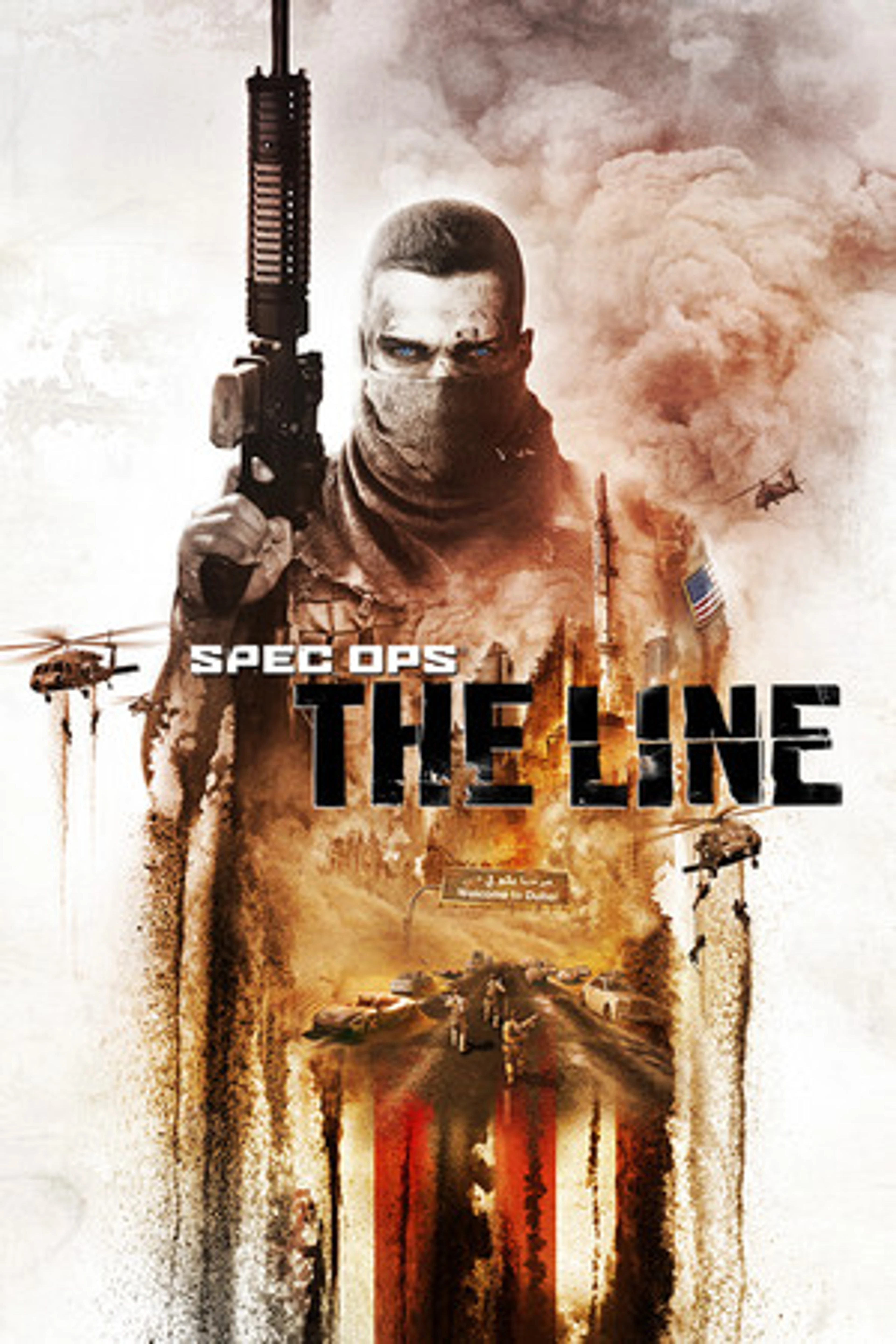 Official Spec Ops: The Line portrait cover with a soldier in sand and the native title.