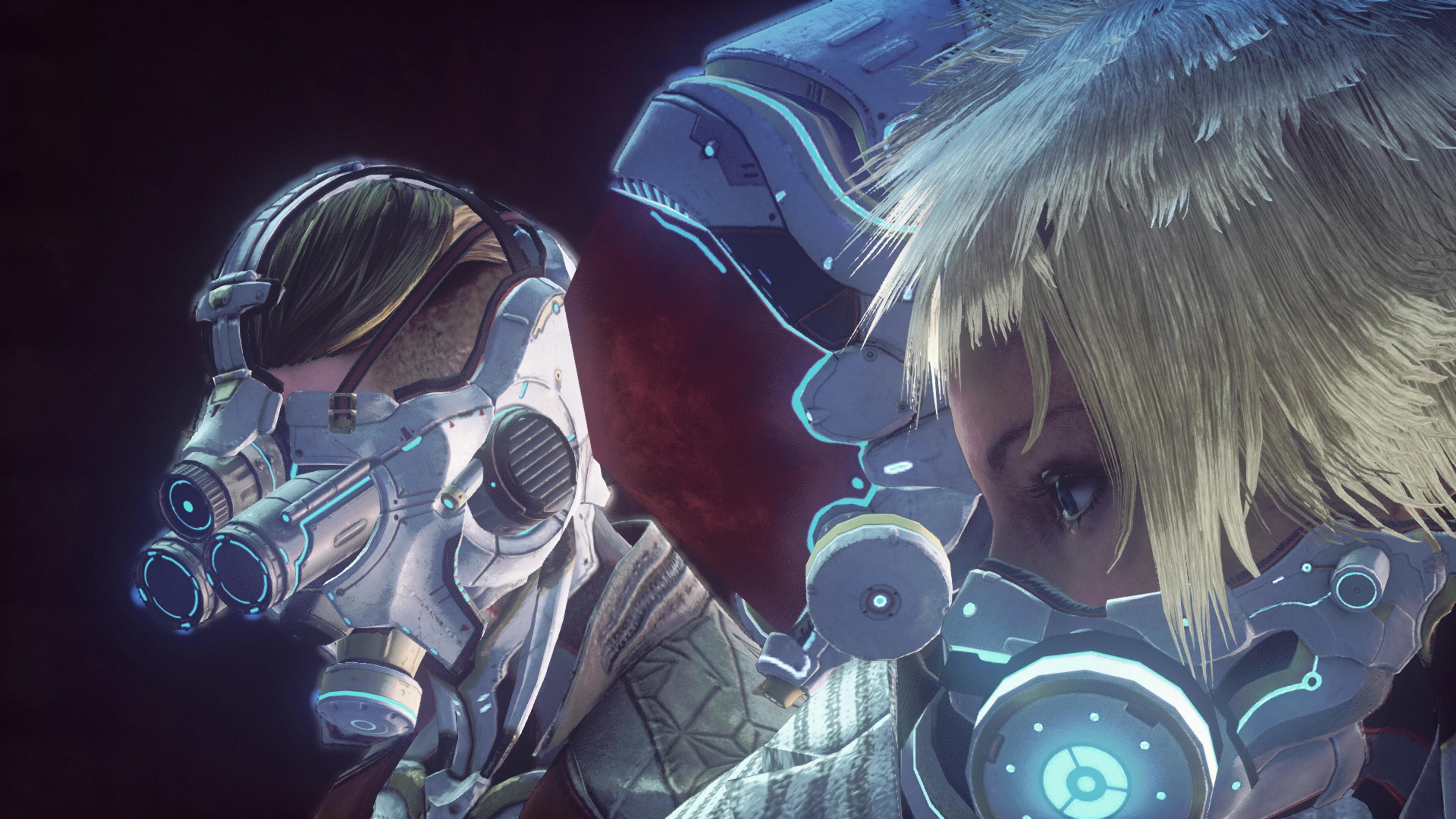 A fighter wearing futuristic armor looks across the Tower of Barbs in LET IT DIE.