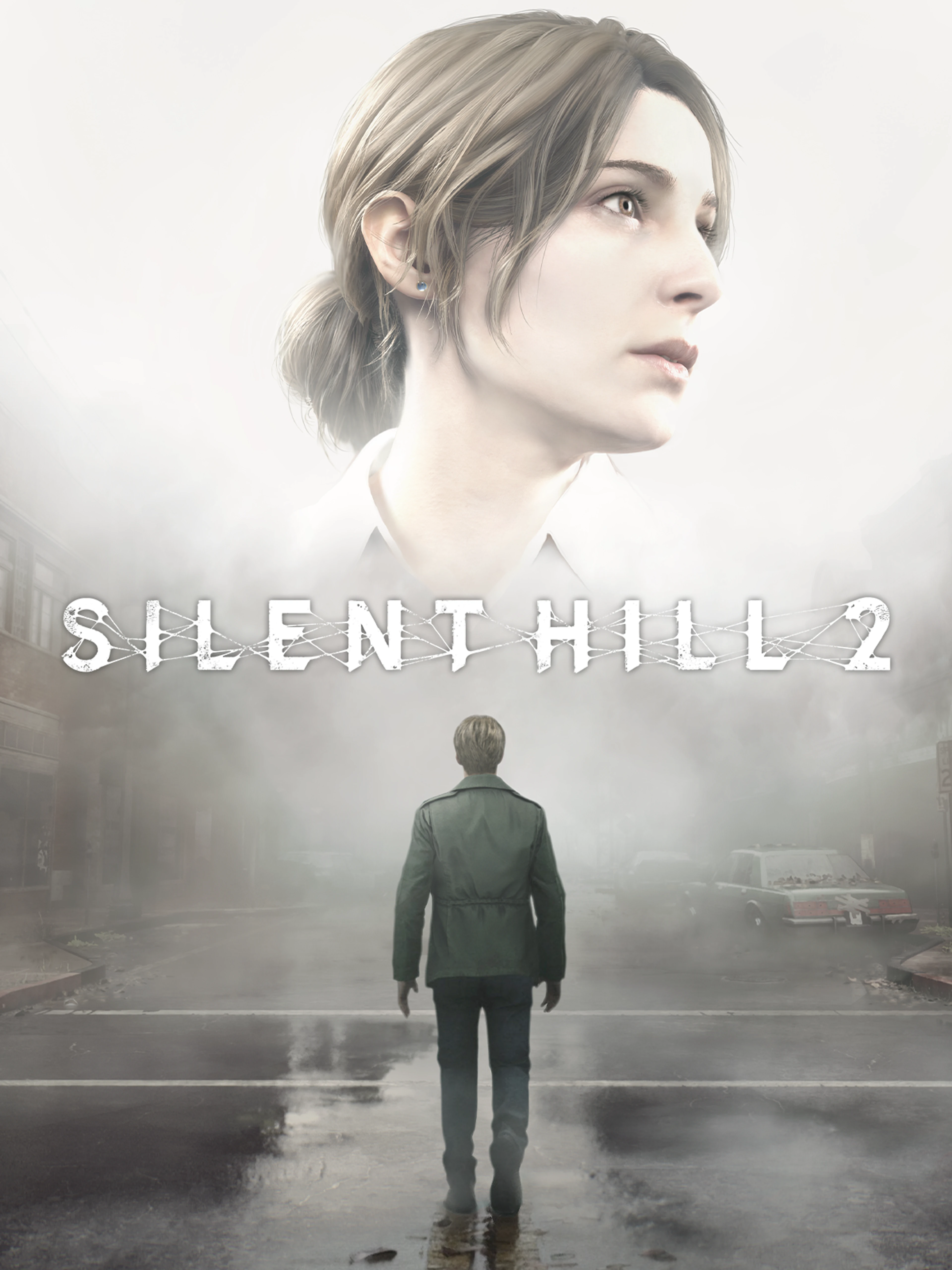 Official 2024 Silent Hill 2 cover with James standing in fog beneath the game logo.