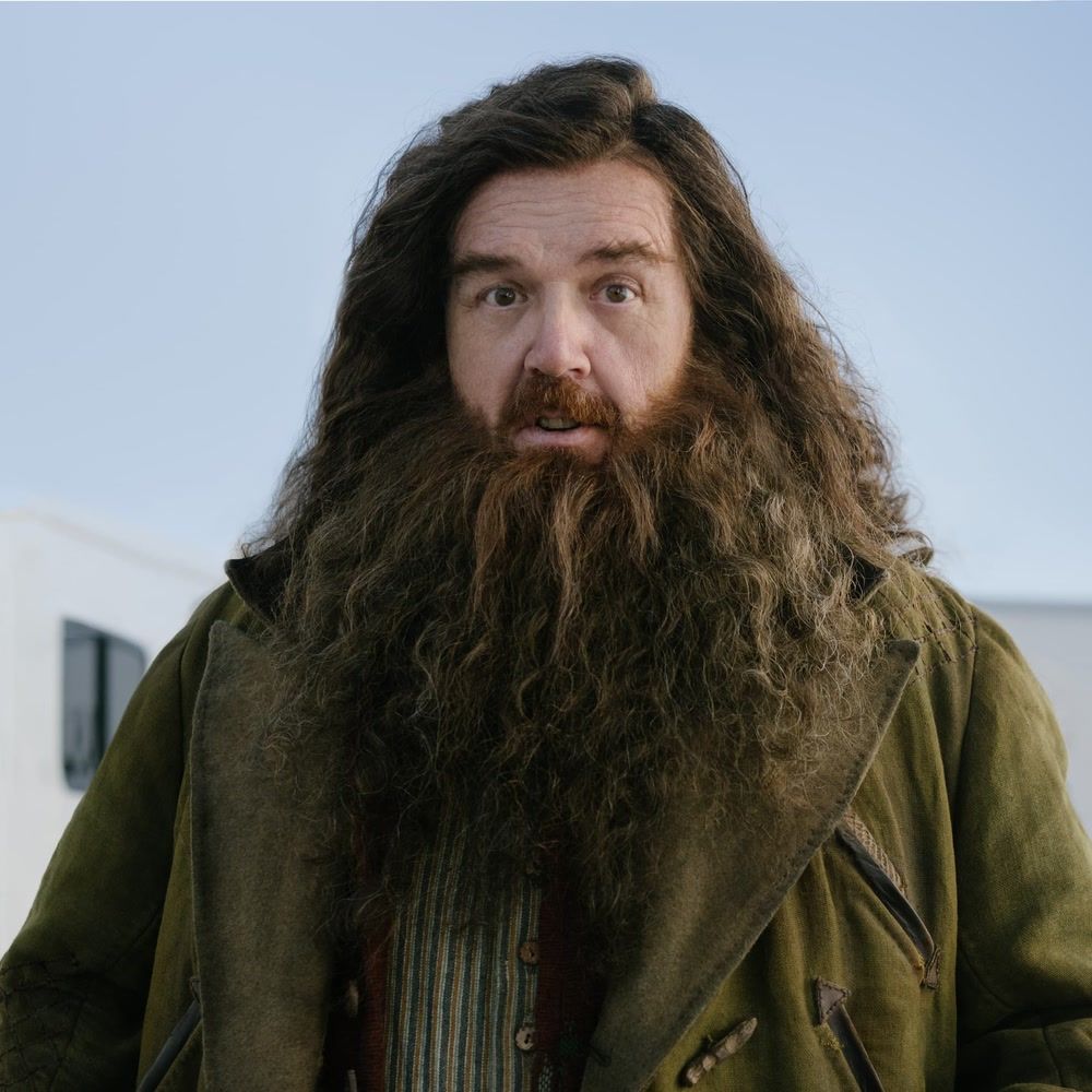 Nick Frost as Rubeus Hagrid in HBO's Harry Potter series.