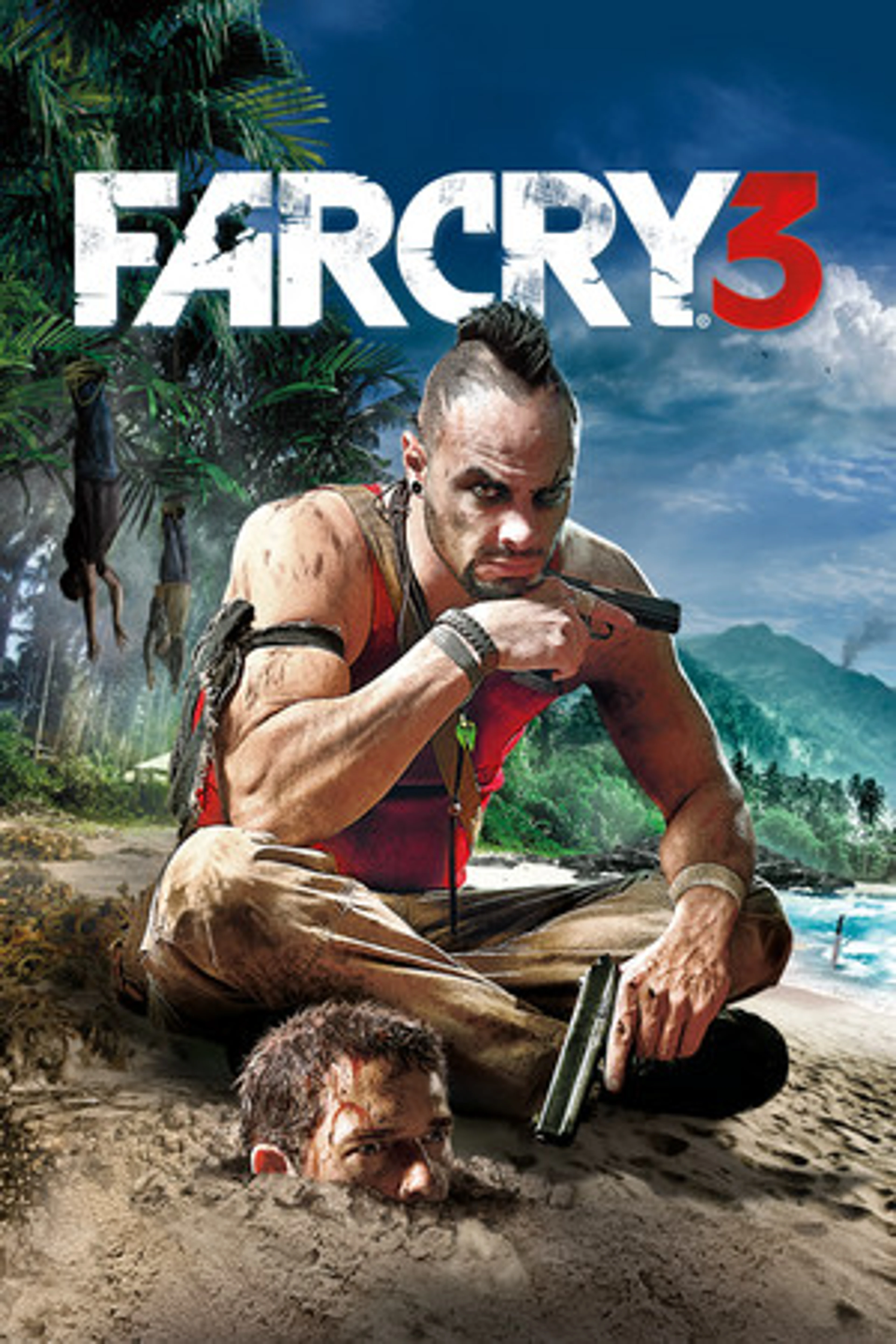 Official Far Cry 3 cover with Vaas seated above the native game logo.