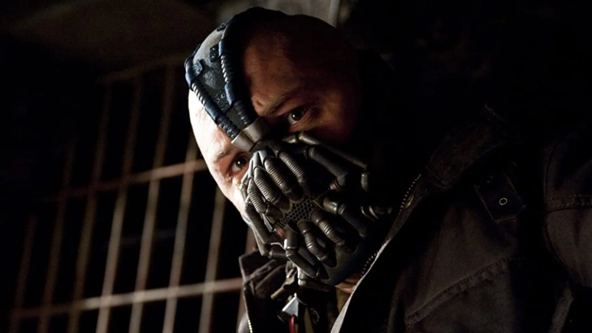 Tom Hardy as Bane in The Dark Knight Rises.