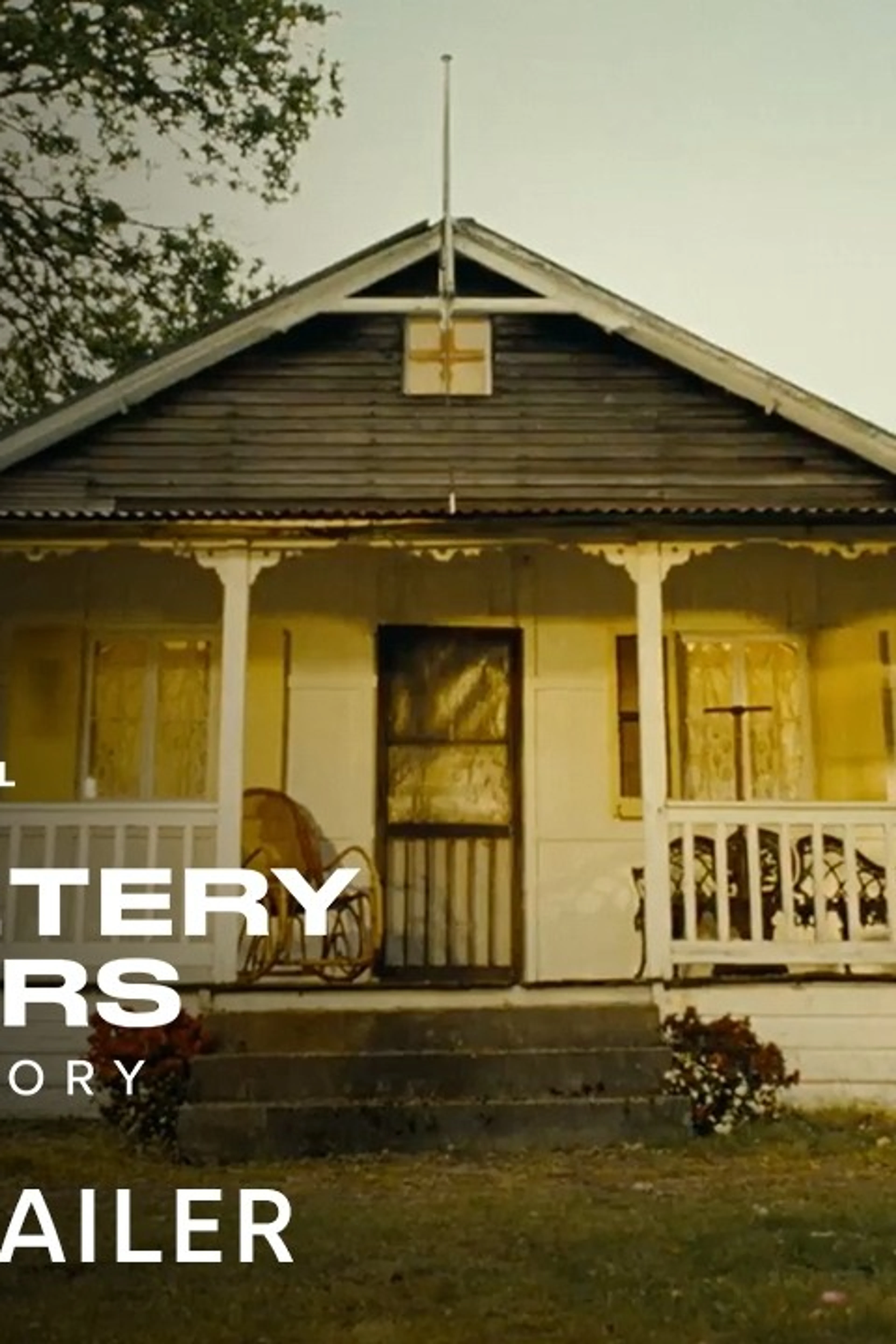The Pet Cemetery Murders: A Ghost Story title treatment over a house.