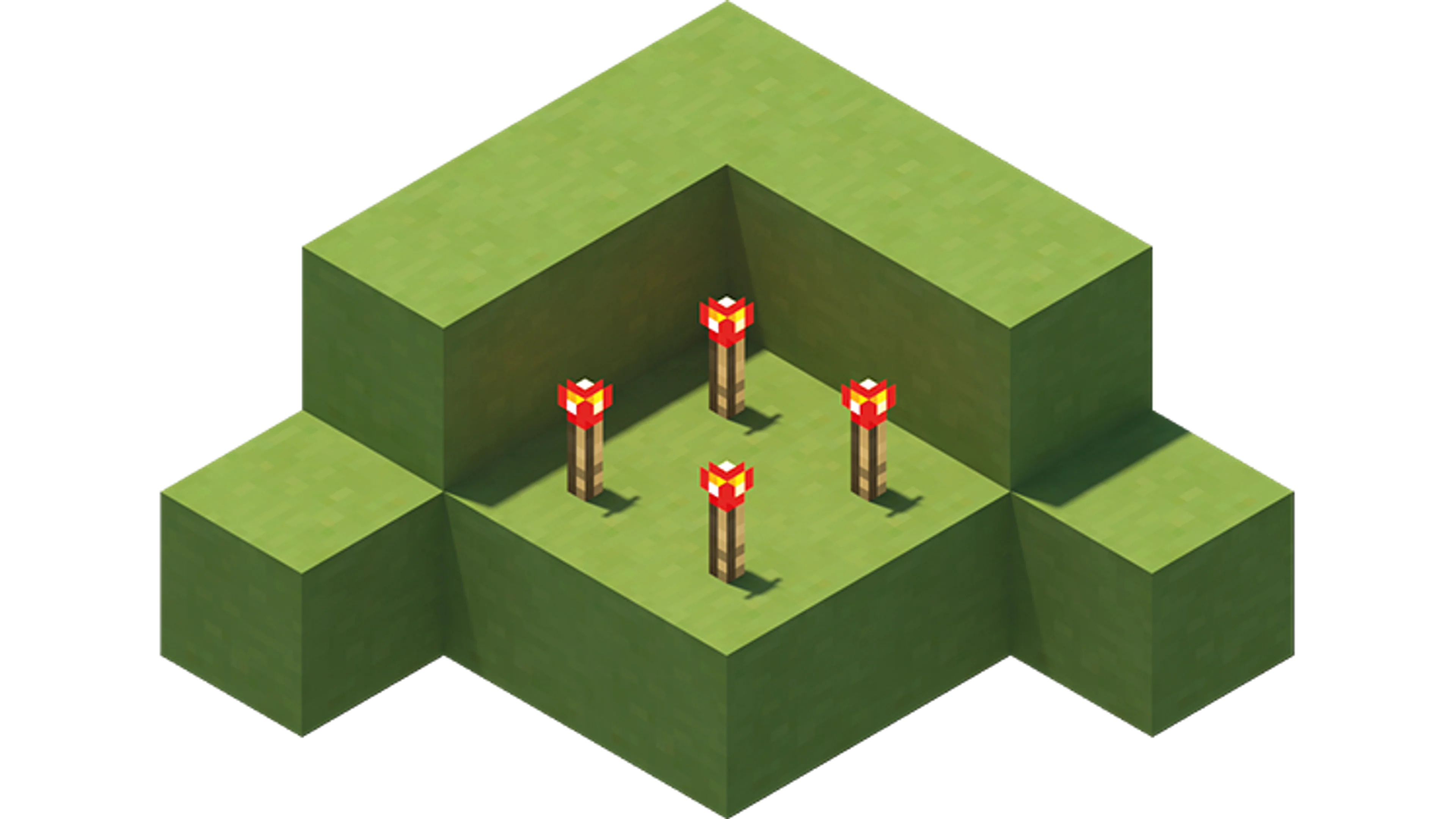 An official Minecraft mob farm tutorial showing the first stage of a redstone collection build.