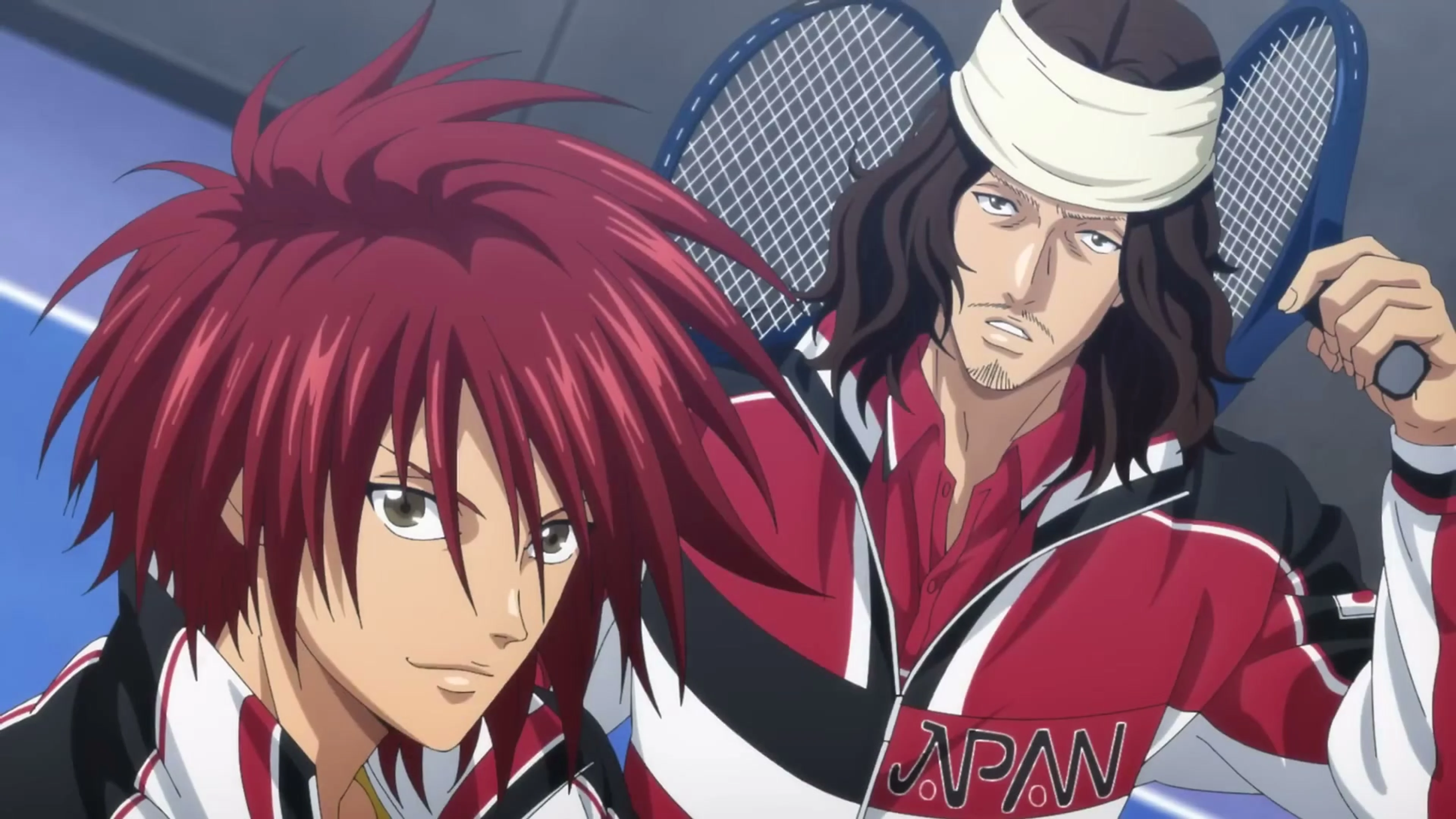 Two Japan tennis players ready their rackets in the official Prince of Tennis II trailer.
