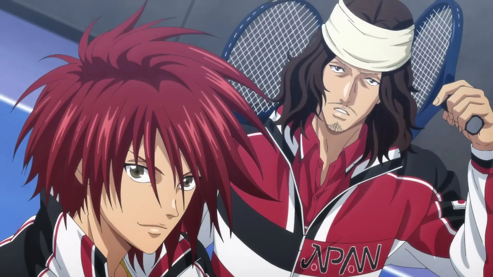 Two Japan tennis players ready their rackets in the official Prince of Tennis II trailer.