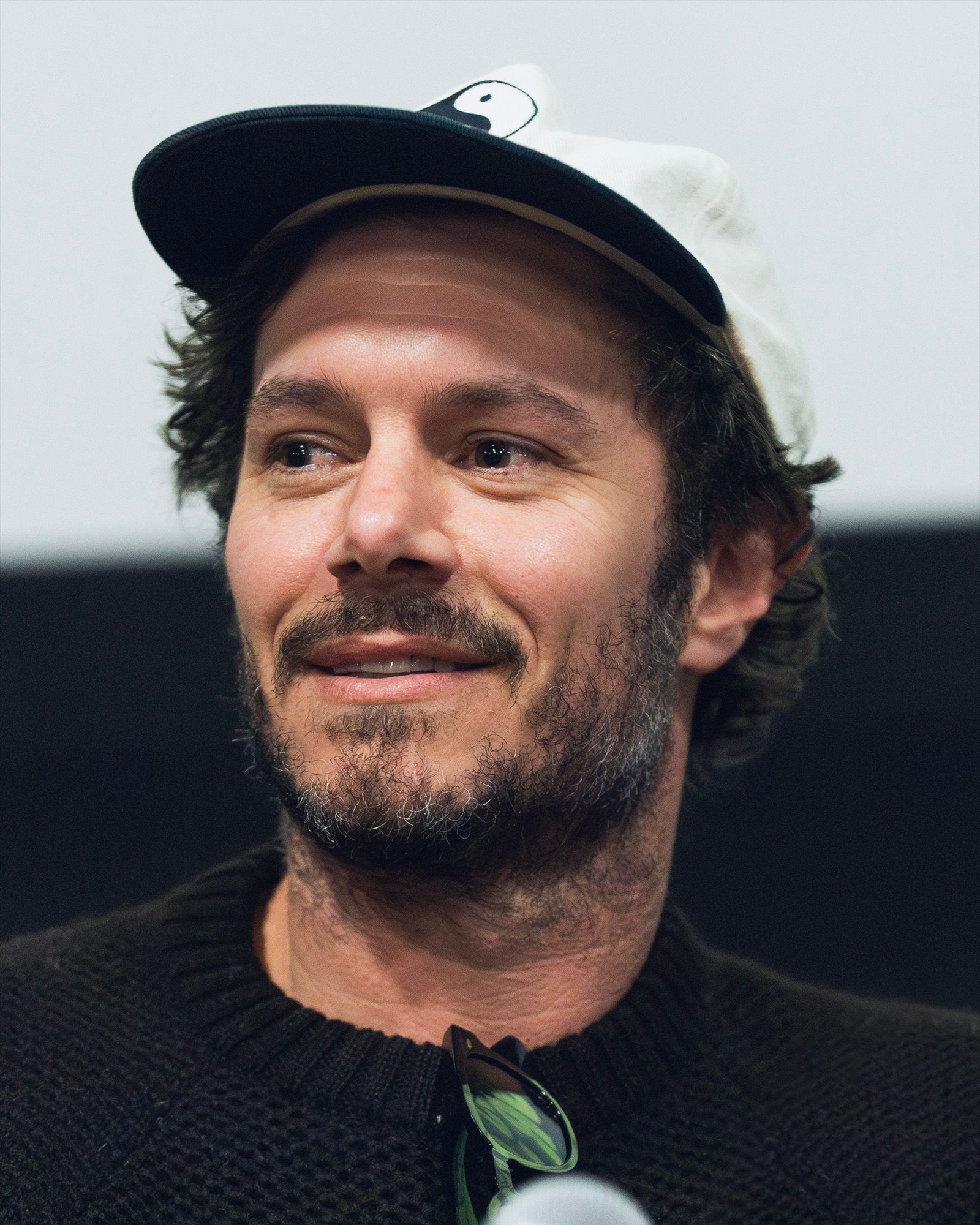 Adam Brody speaks at a Los Angeles question-and-answer event.