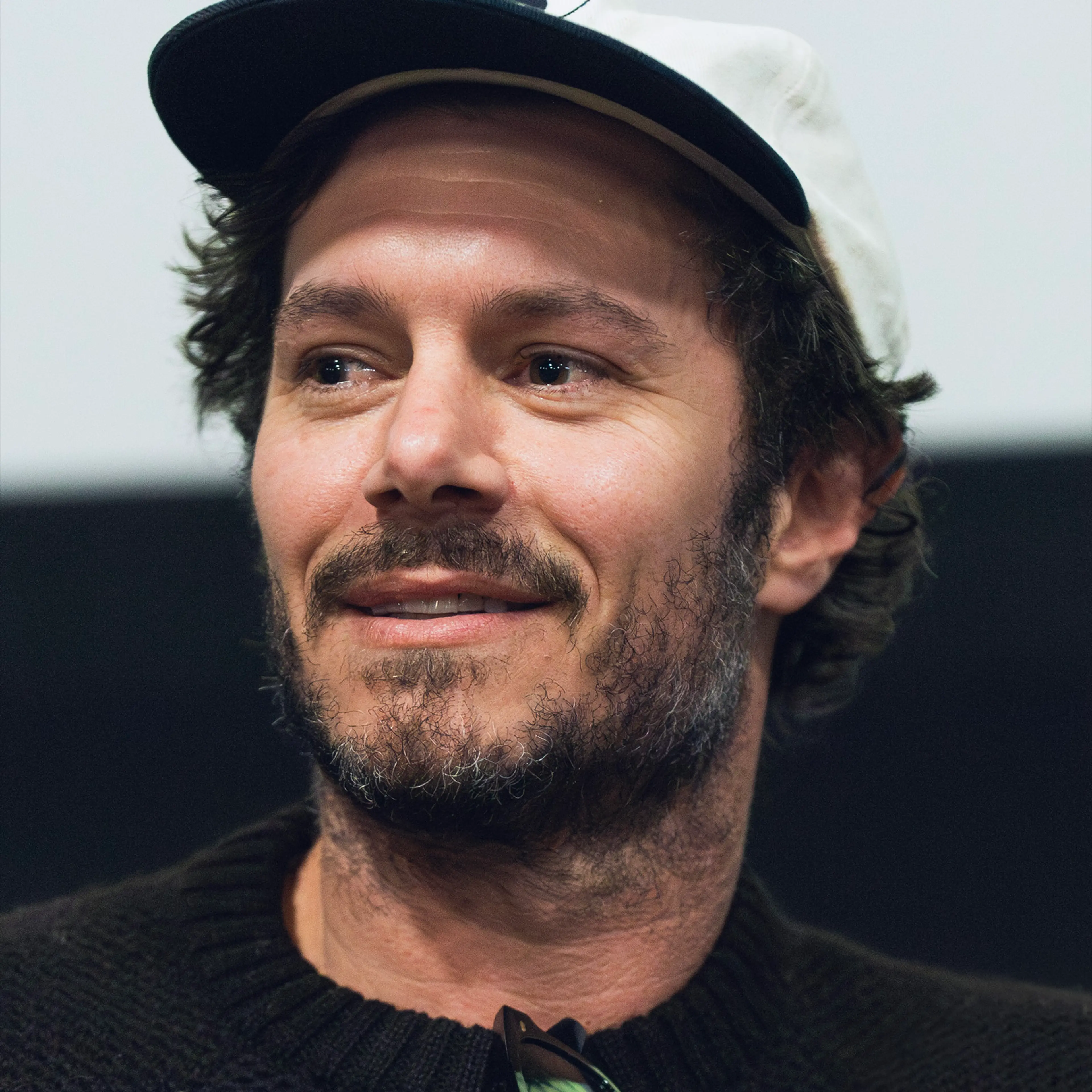 Adam Brody speaks at a Los Angeles question-and-answer event.