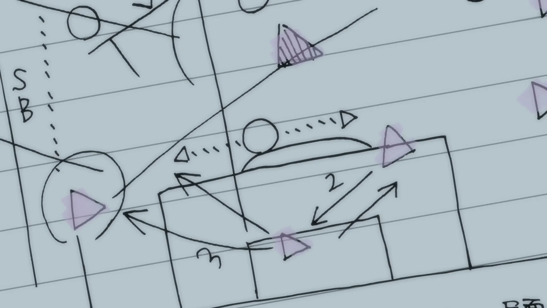 A hand-drawn soccer tactics diagram appears in the official Aoashi Season 2 trailer.
