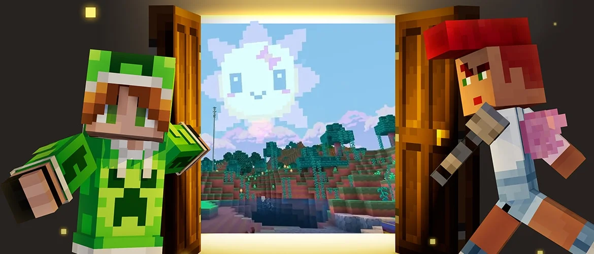 Minecraft Marketplace artwork showing community-made worlds and content.