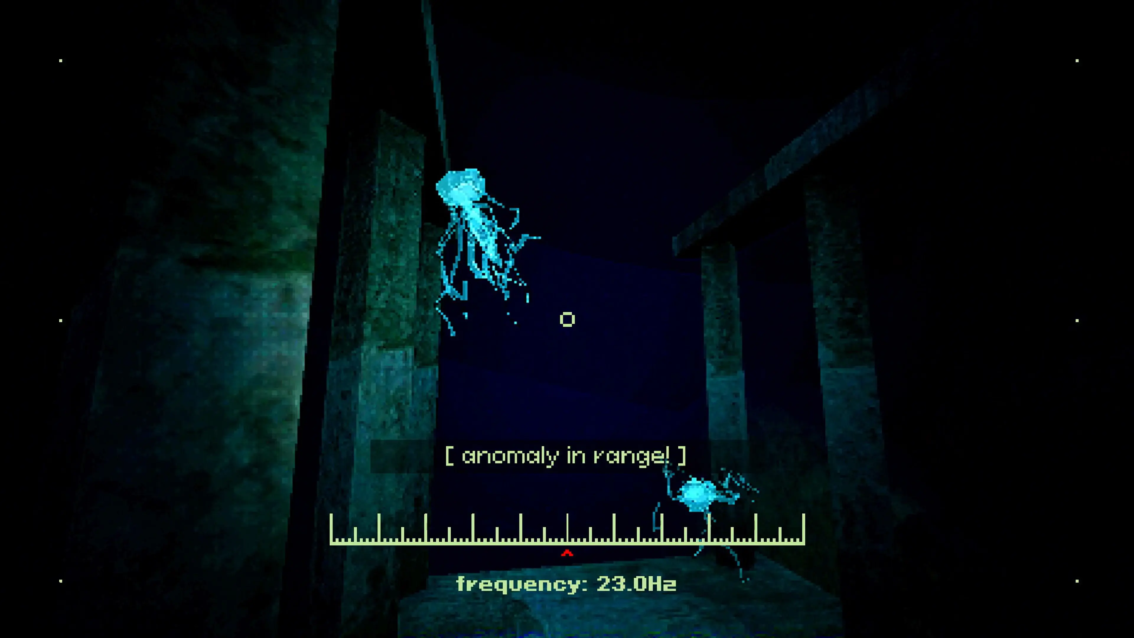 An anomalous jellyfish detected with the submarine’s frequency display.