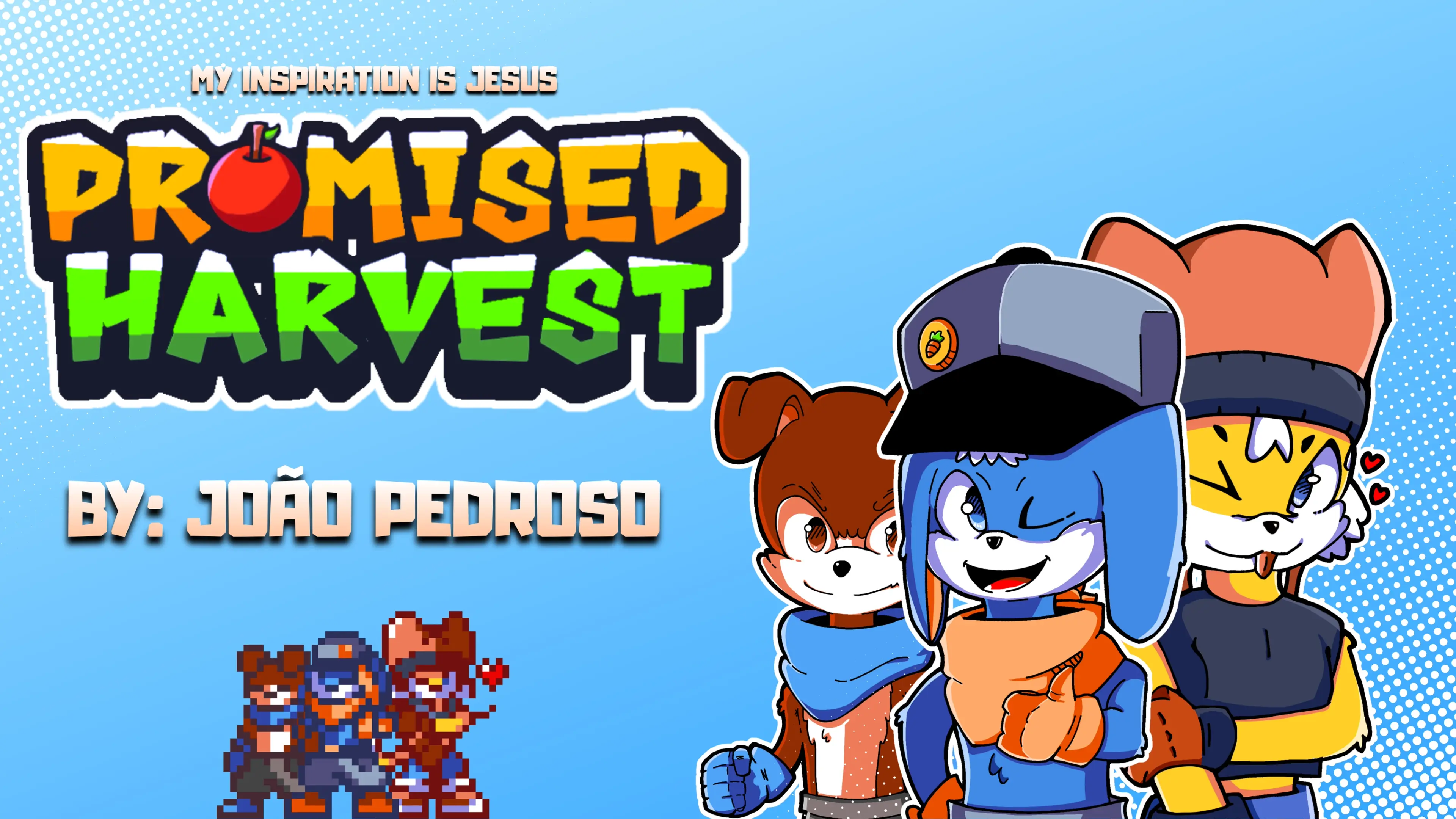Promised Harvest key art with Eli, Max and Katie.