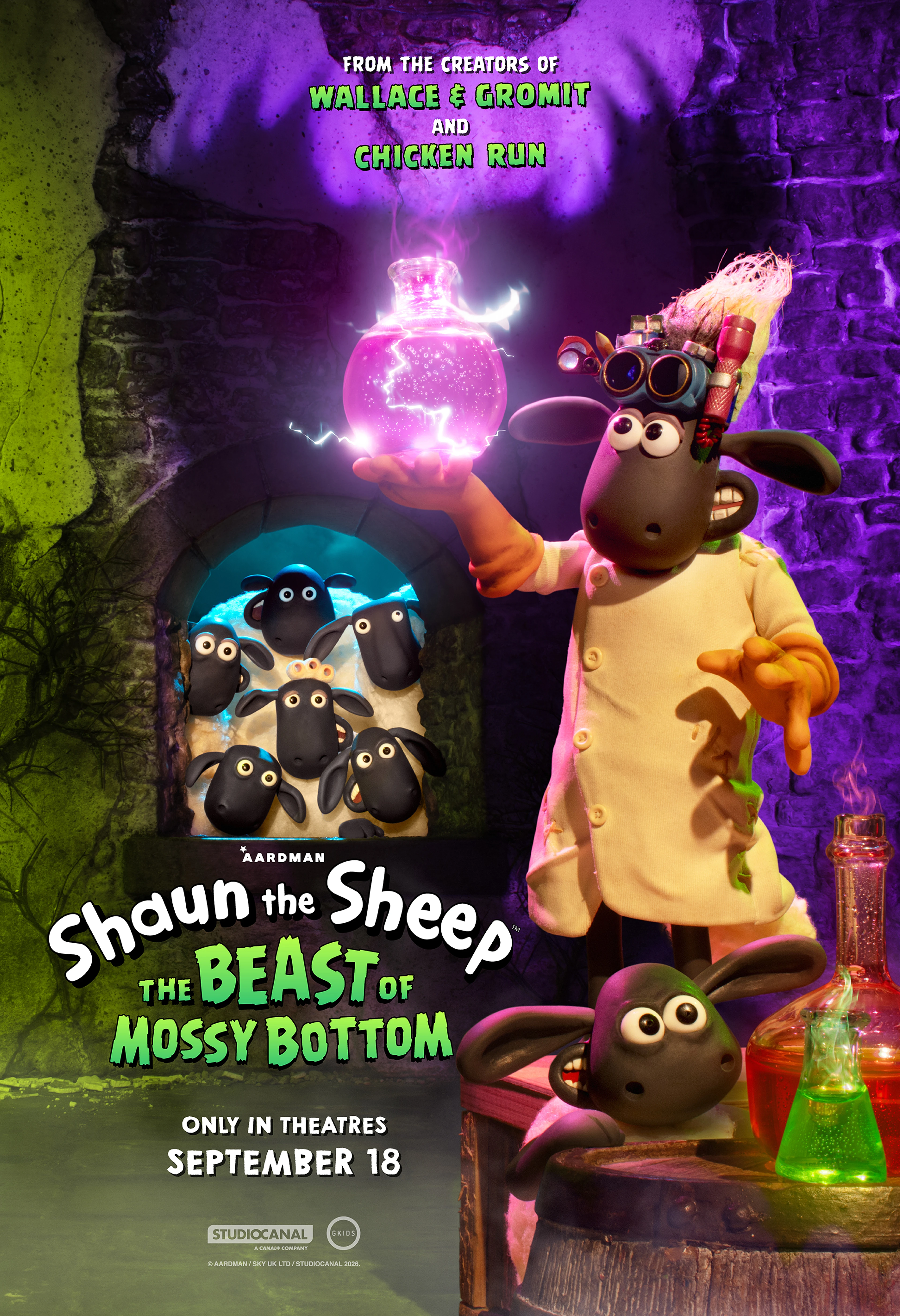 Official Shaun the Sheep: The Beast of Mossy Bottom theatrical poster.