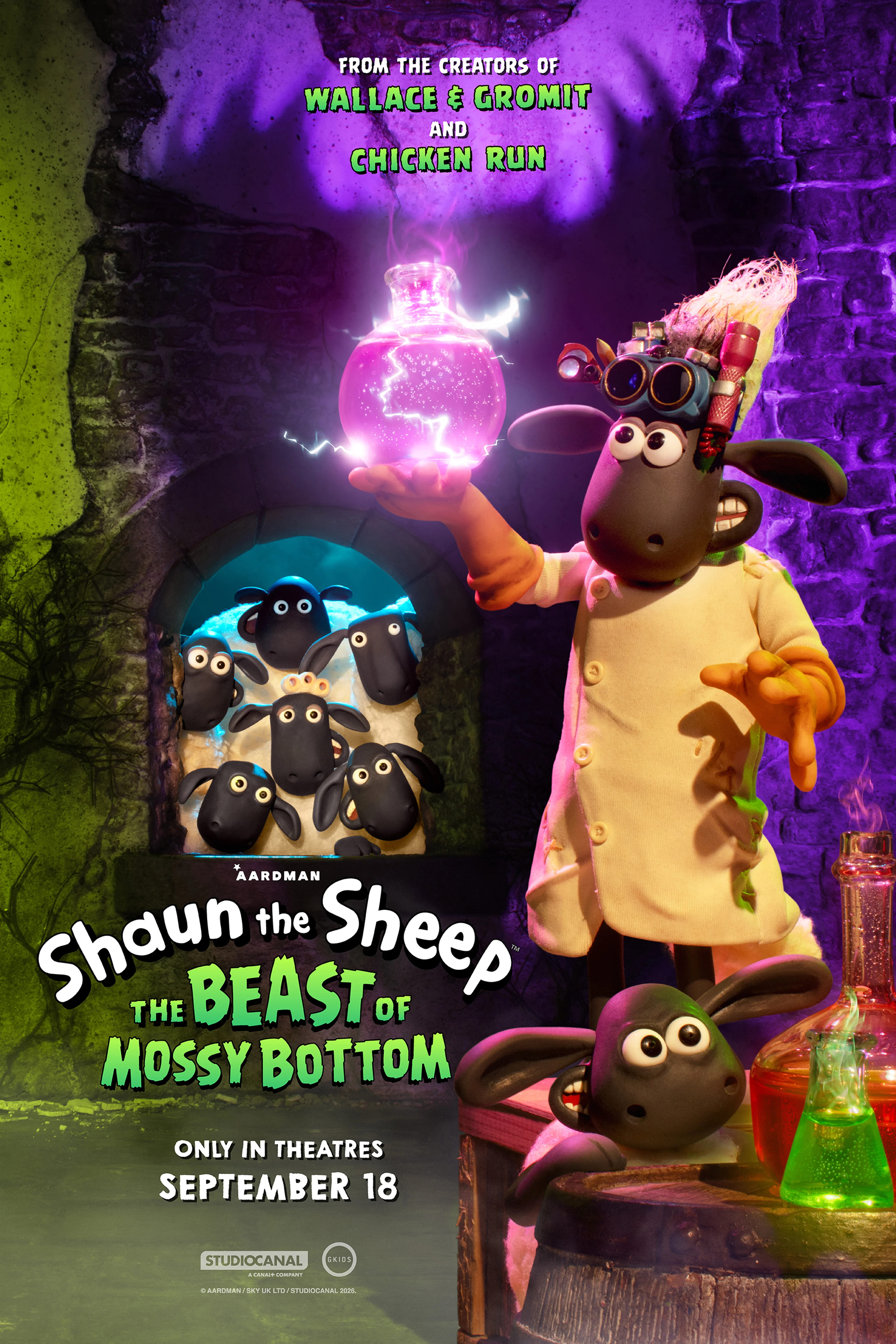 Official Shaun the Sheep: The Beast of Mossy Bottom theatrical poster.