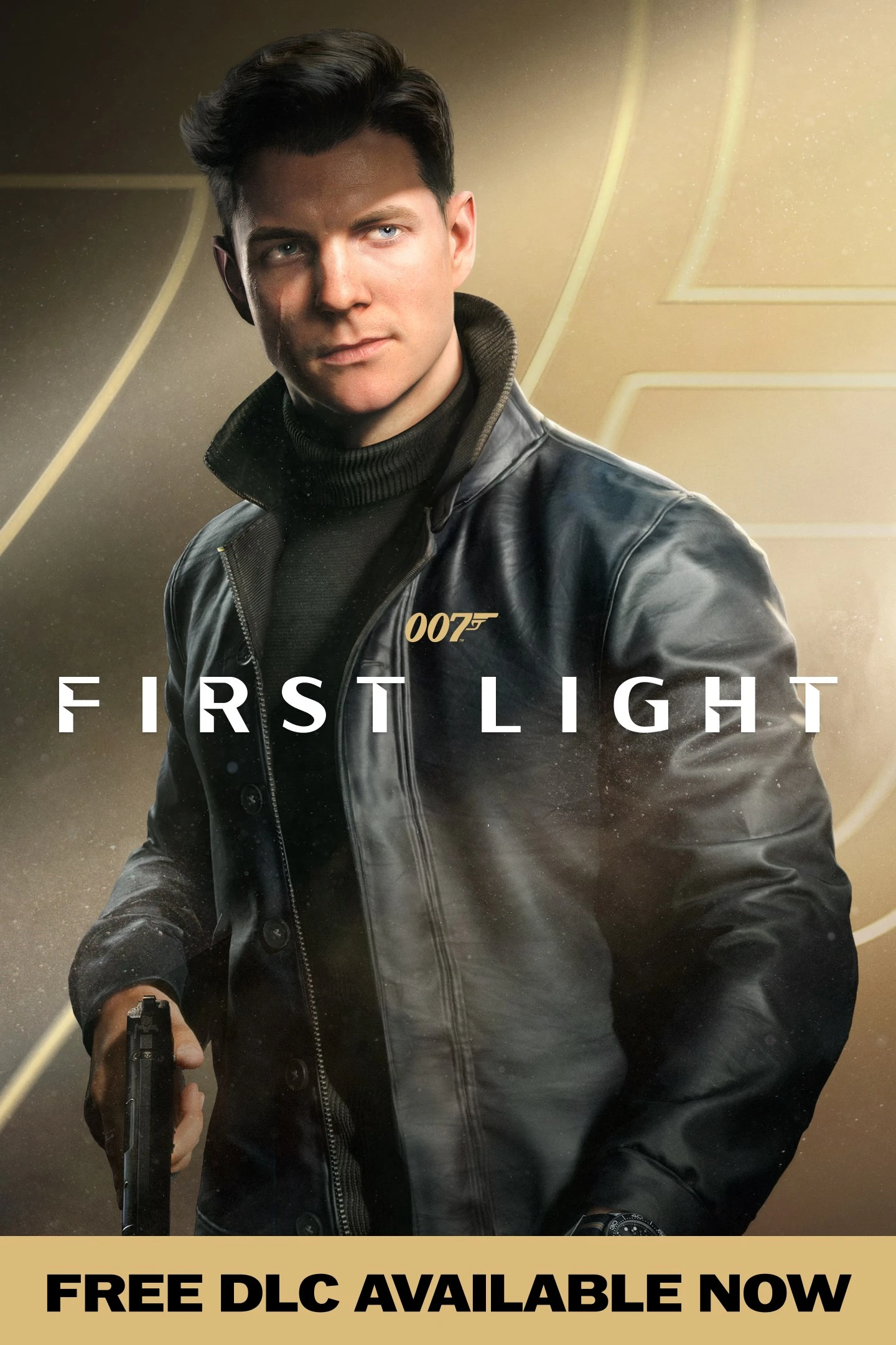 Official 007 First Light portrait cover showing James Bond with a pistol against gold 007 lettering.