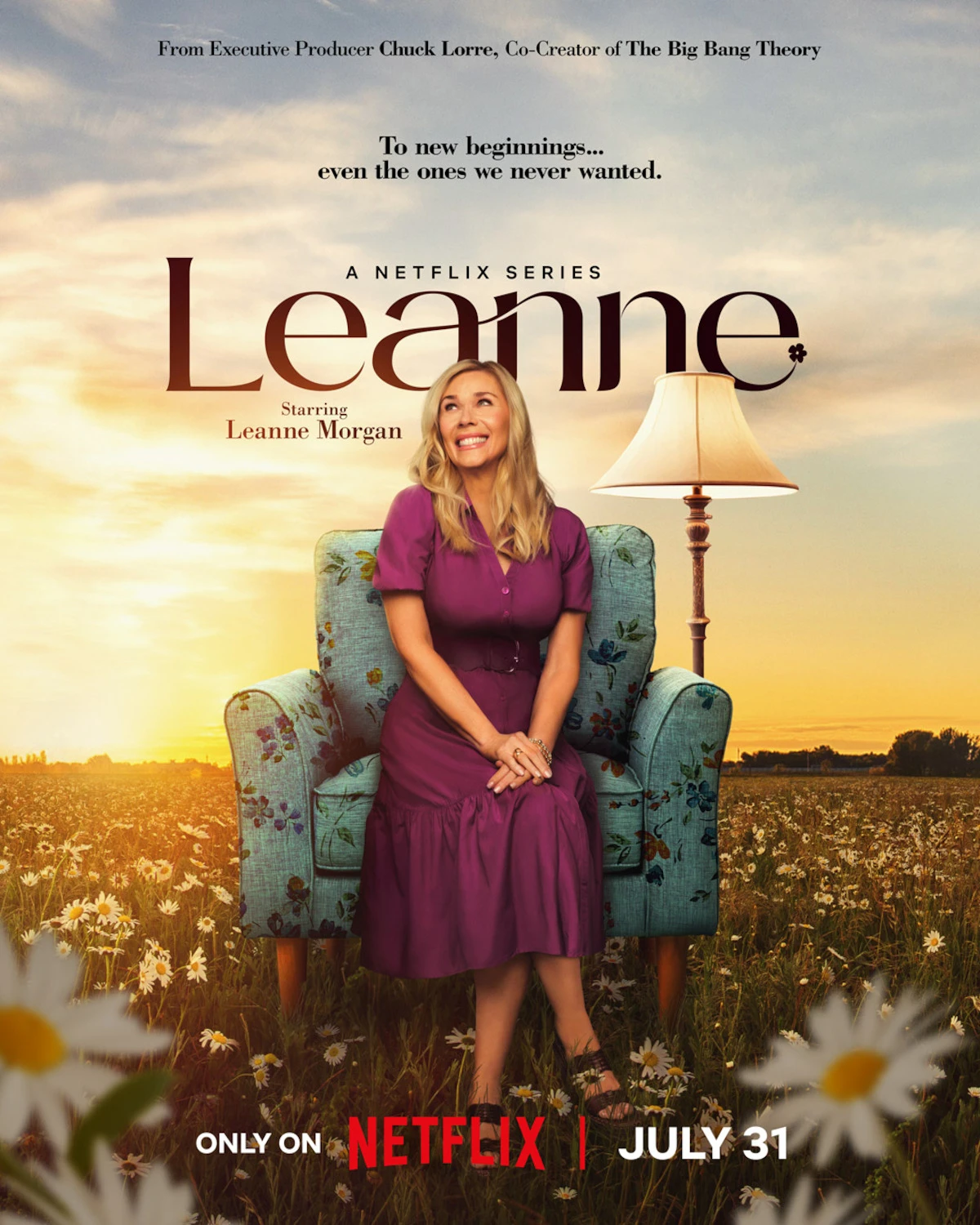 Leanne Morgan sits in an armchair in the official first-season Leanne poster.