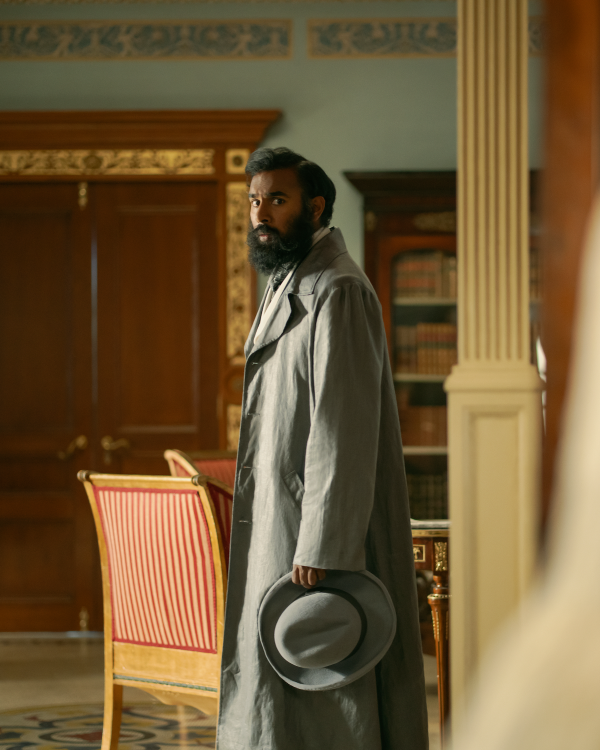 Himesh Patel in Enola Holmes 3, with his face clearly visible.