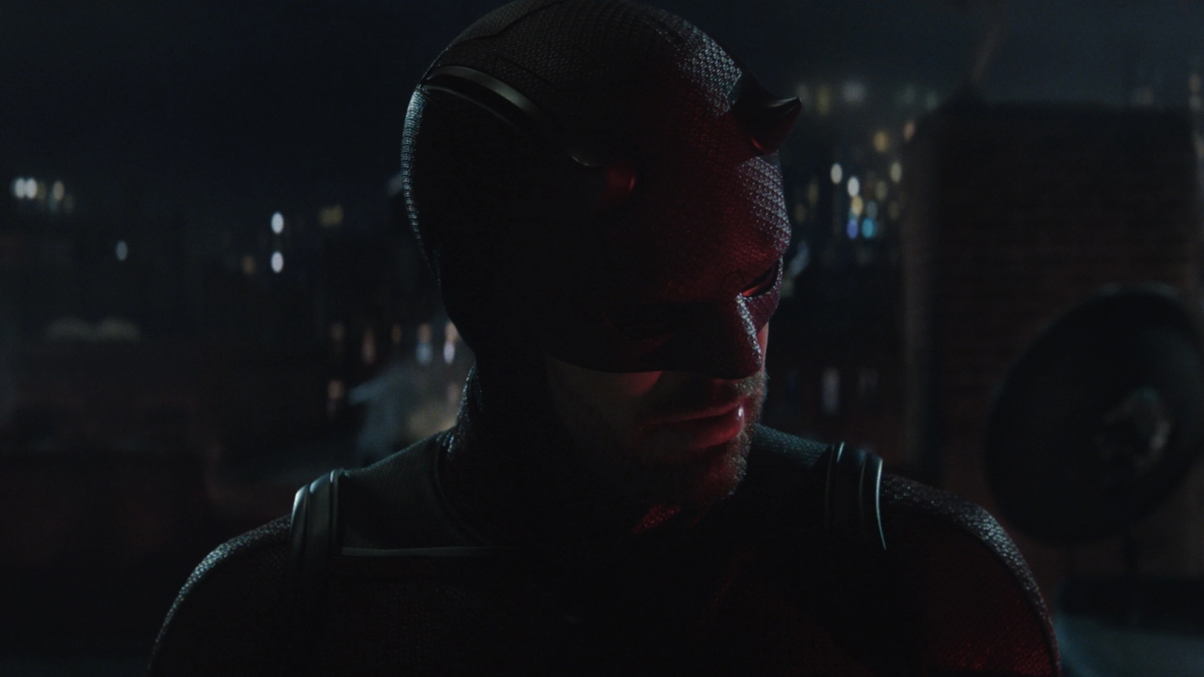 Charlie Cox wears the Daredevil mask in Daredevil: Born Again.