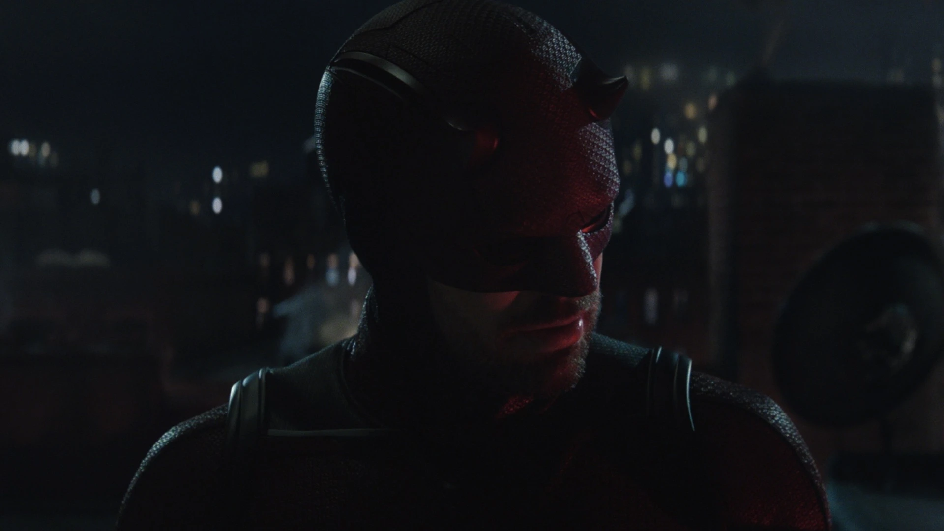 Charlie Cox wears the Daredevil mask in Daredevil: Born Again.