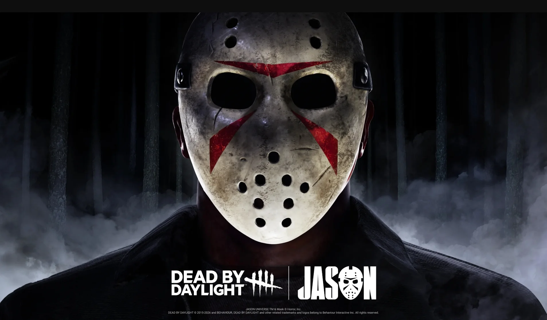 Jason Voorhees standing in the Fog in Dead by Daylight.