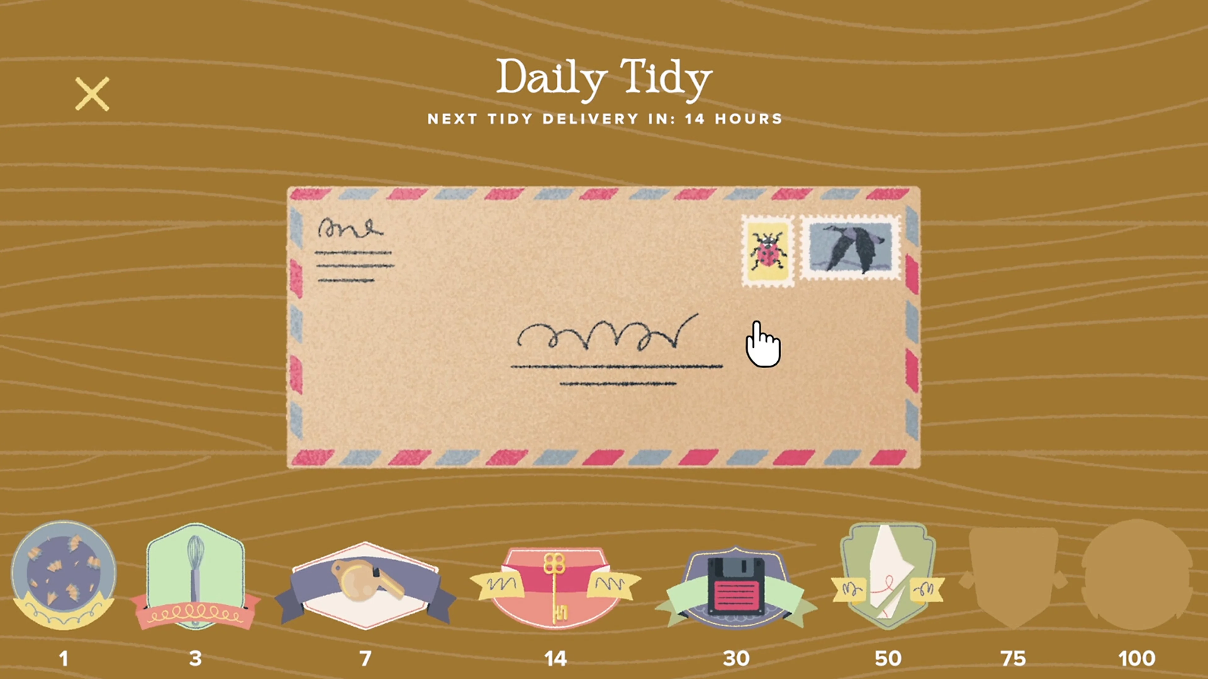 The Daily Tidy menu in A Little to the Left.