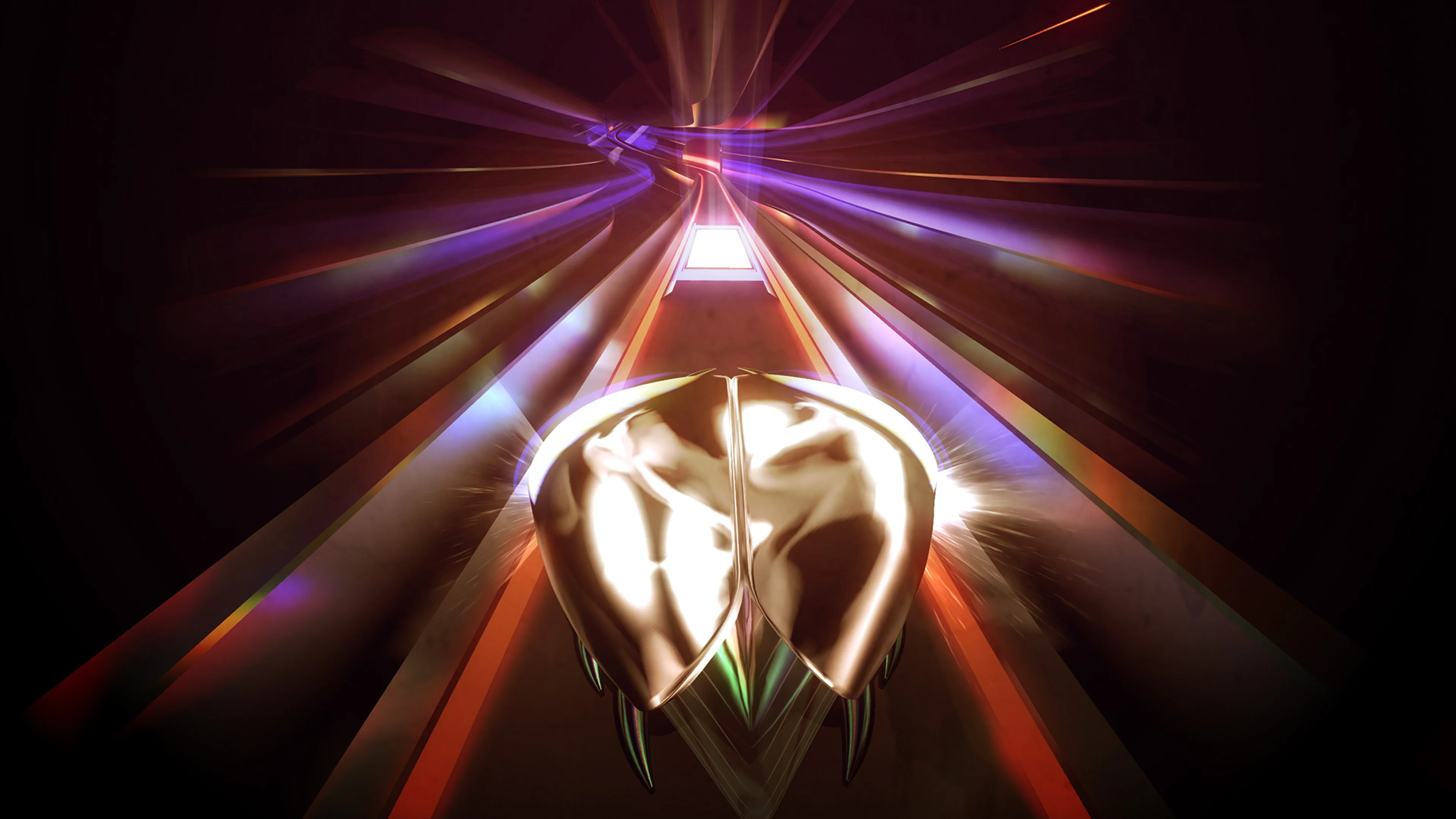 Official Thumper gameplay screenshot with the silver beetle close to a bright white thump tile.