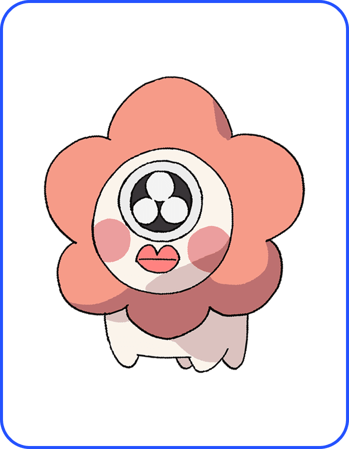 Ohana-chan, a pink flower-shaped creature in the official anime character illustration.