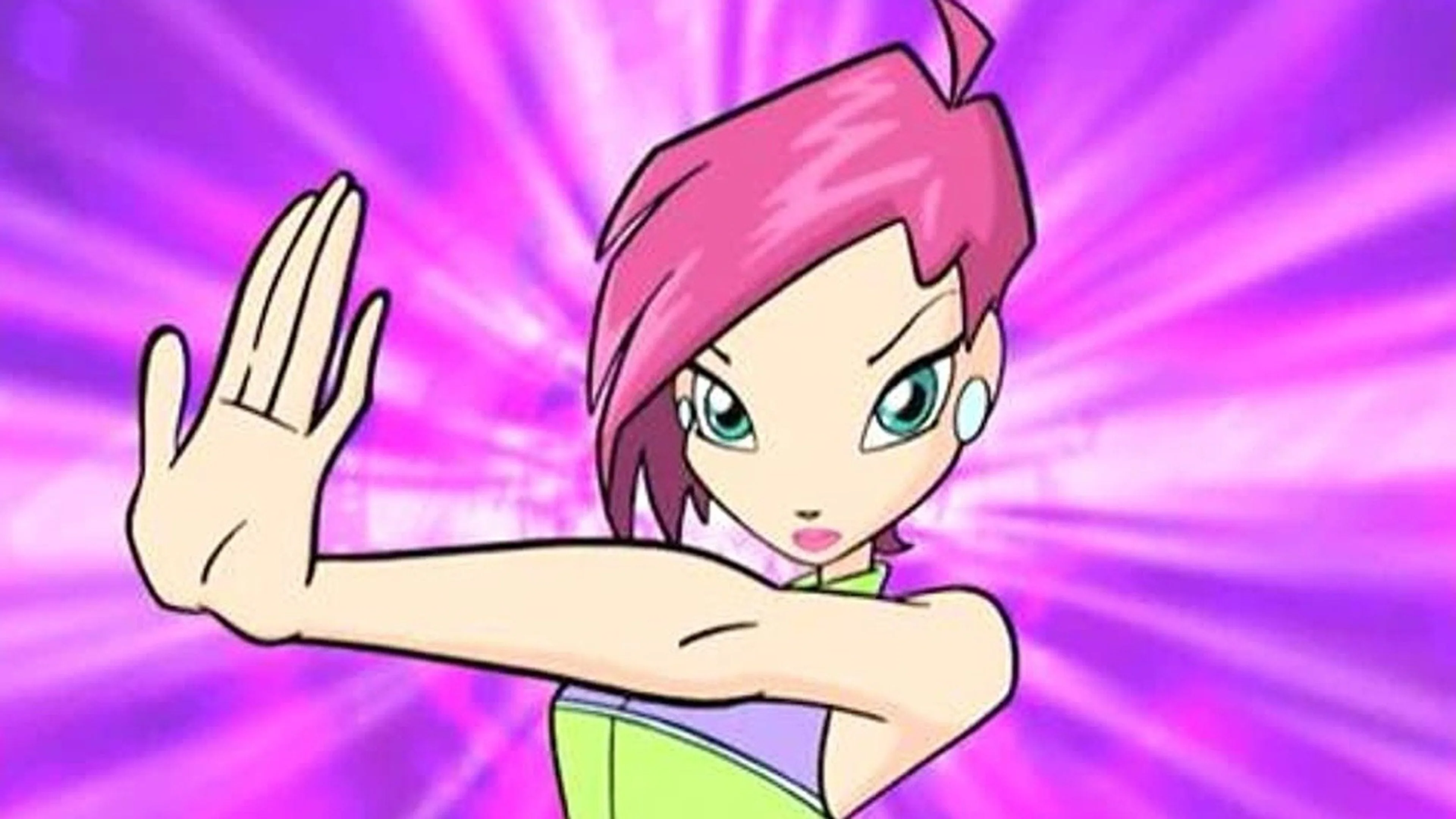 Tecna uses her magic in the original animated series.