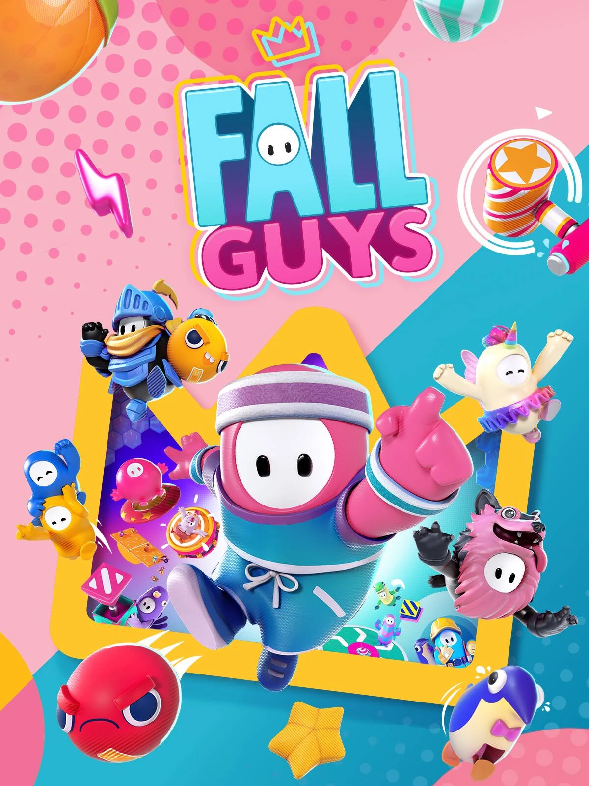 Official Fall Guys cover with colorful bean characters and the native game logo.