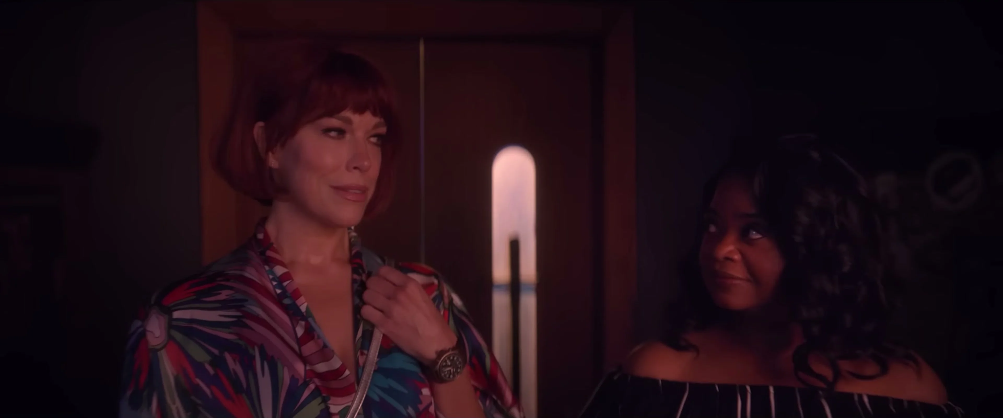 Hannah Waddingham and Octavia Spencer sit together inside a car in Ride or Die.
