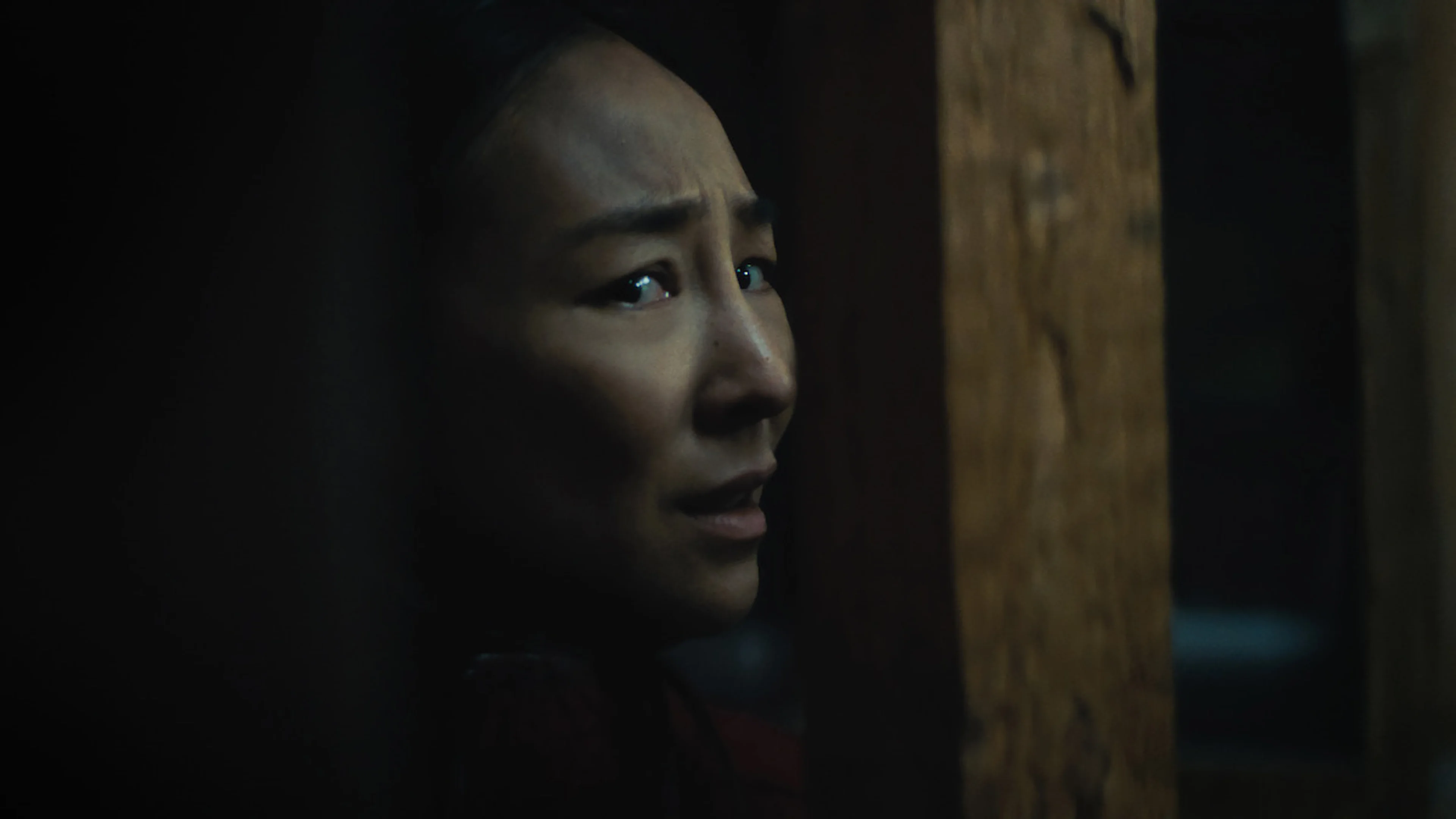 Greta Lee as Ann inside the house in Netflix's The Last House
