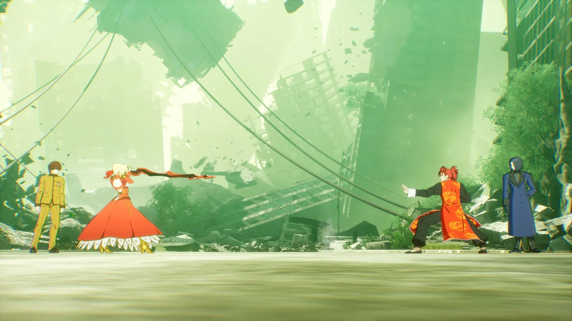 Fate/Extra Record shows its card-based battle choices during a fight.