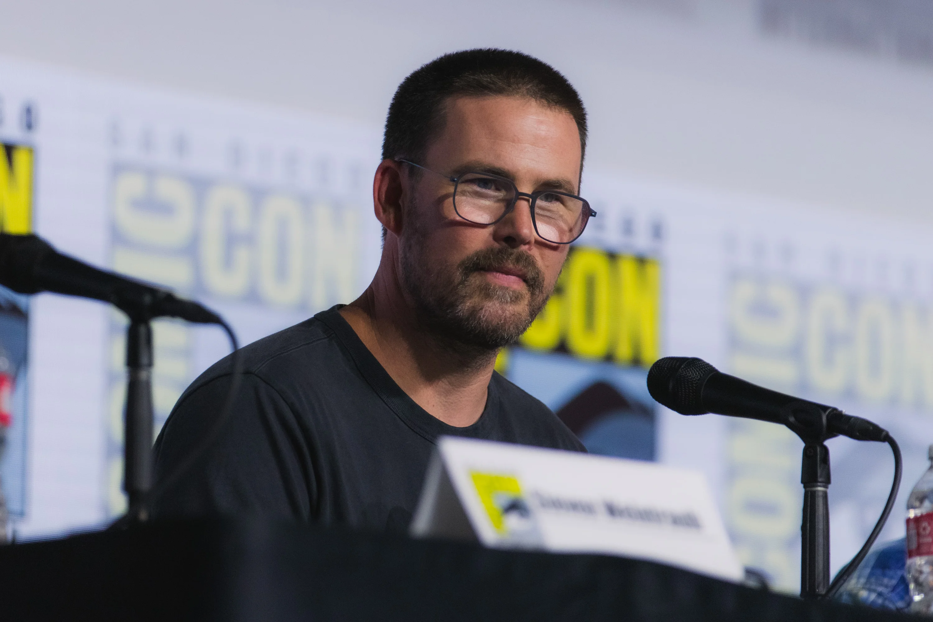 Zach Cregger speaks during a San Diego Comic-Con panel in 2026.