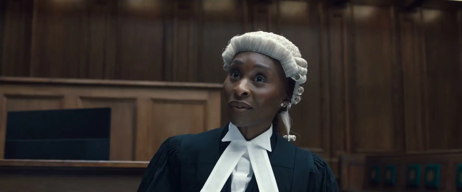 Cynthia Erivo as barrister Tessa in the Prima Facie courtroom.