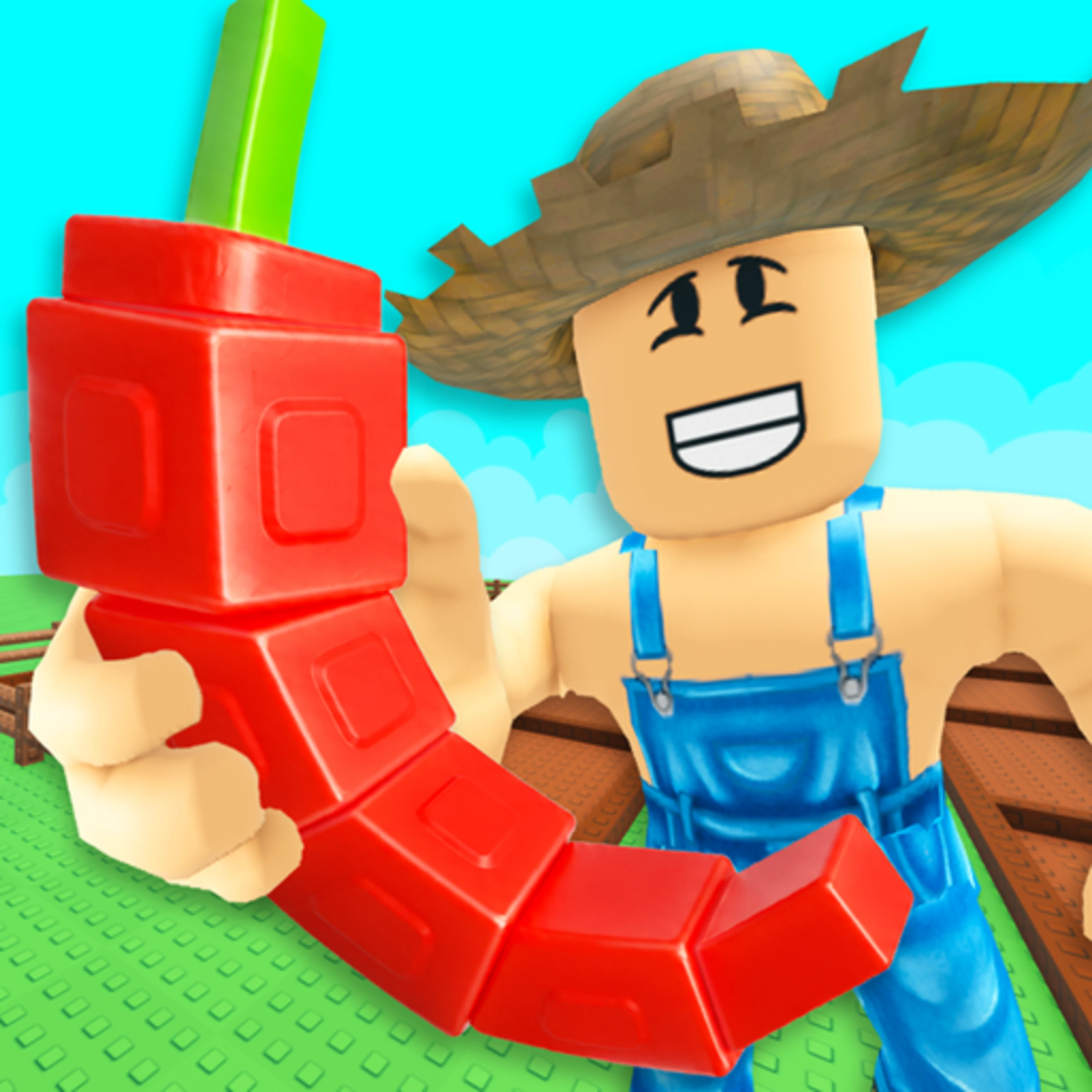 Grow a Garden 2 farmer holding a red crop in the official Roblox game icon.