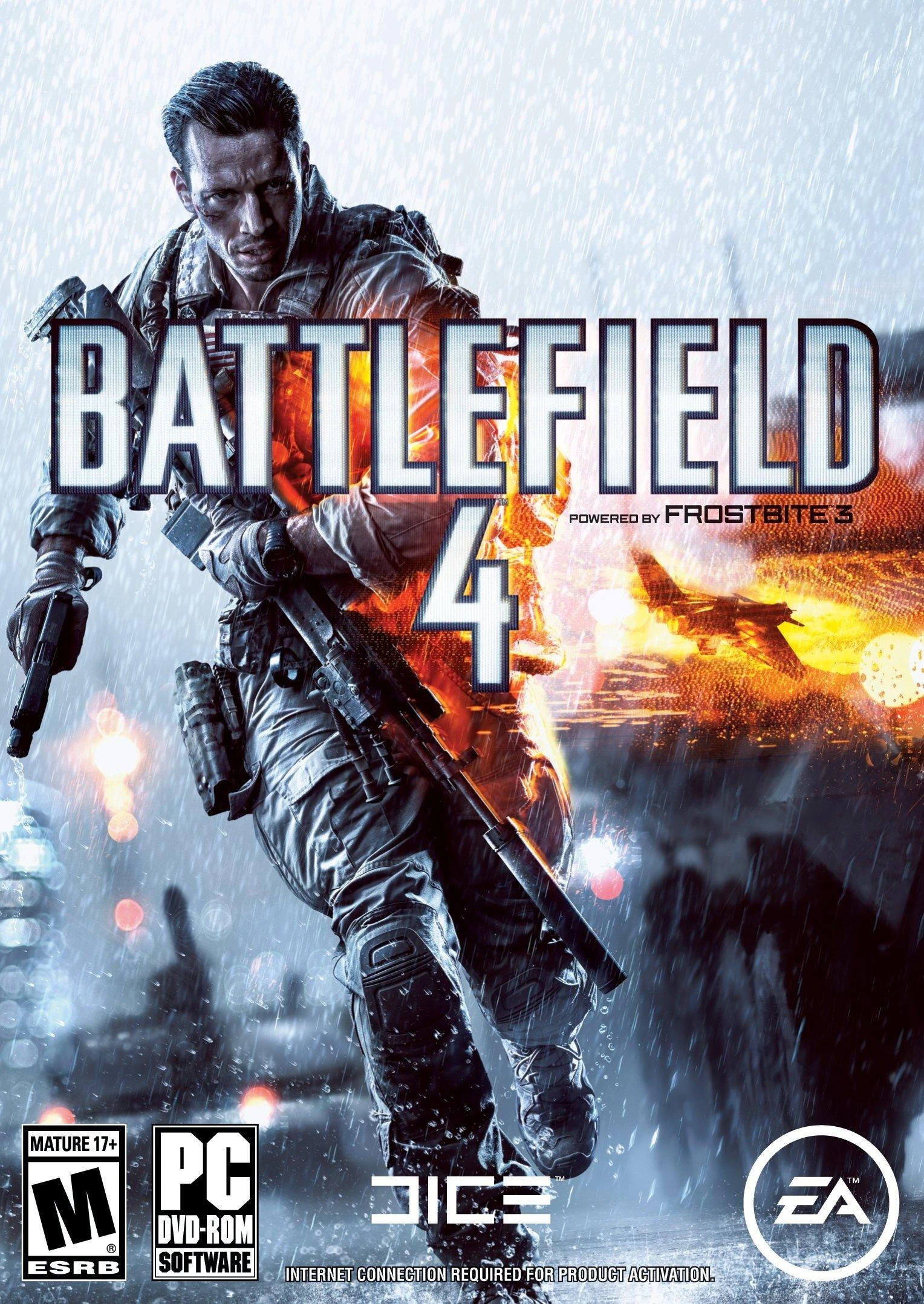 Original Battlefield 4 cover showing a soldier in a rain-soaked battle.